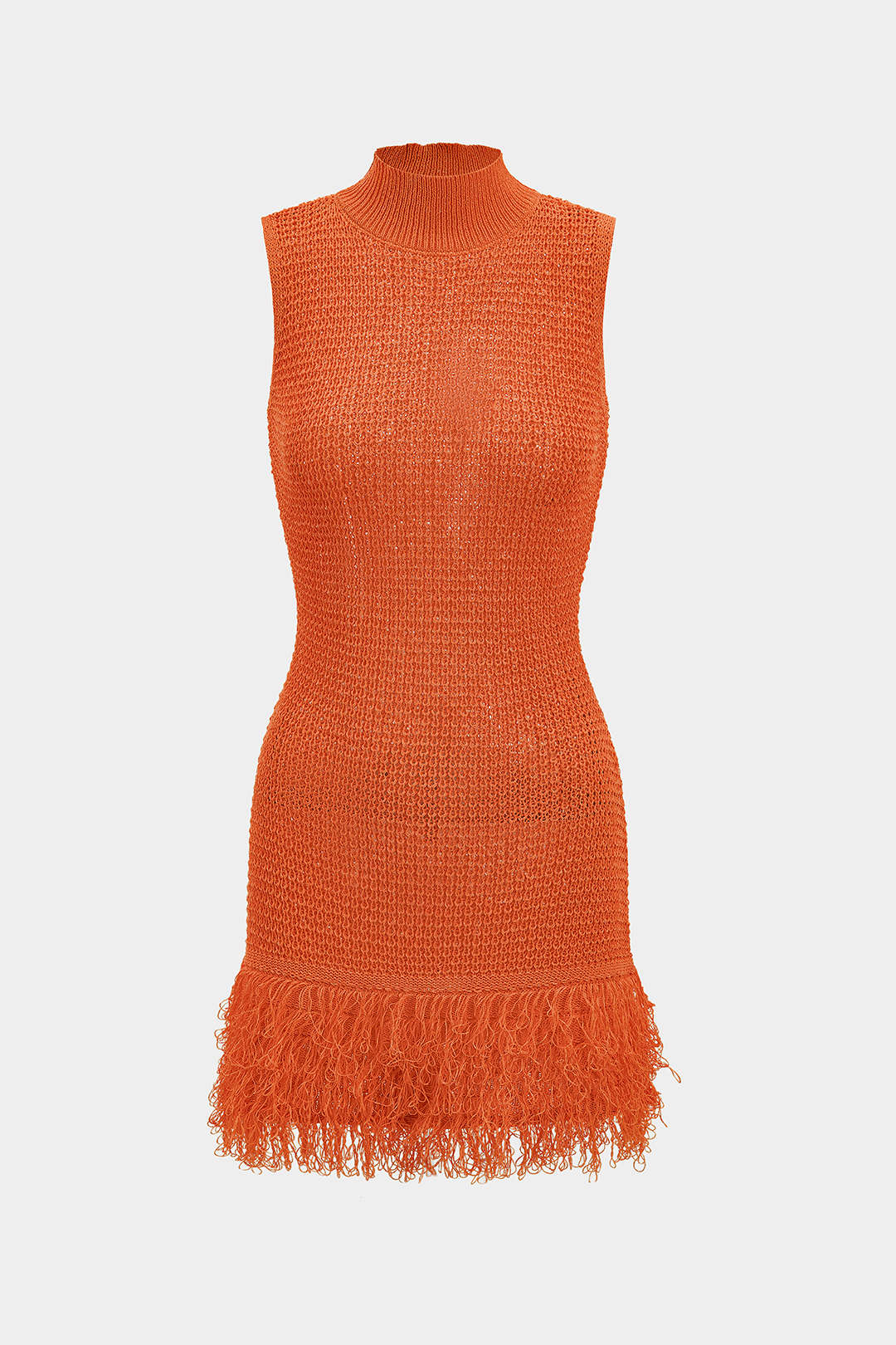Knit Fringe Sleeveless Dress - Image 12