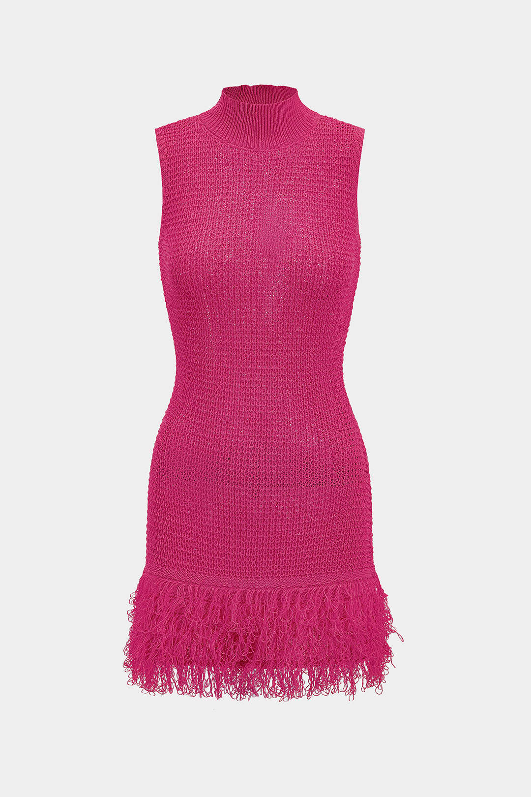 Knit Fringe Sleeveless Dress - Image 13
