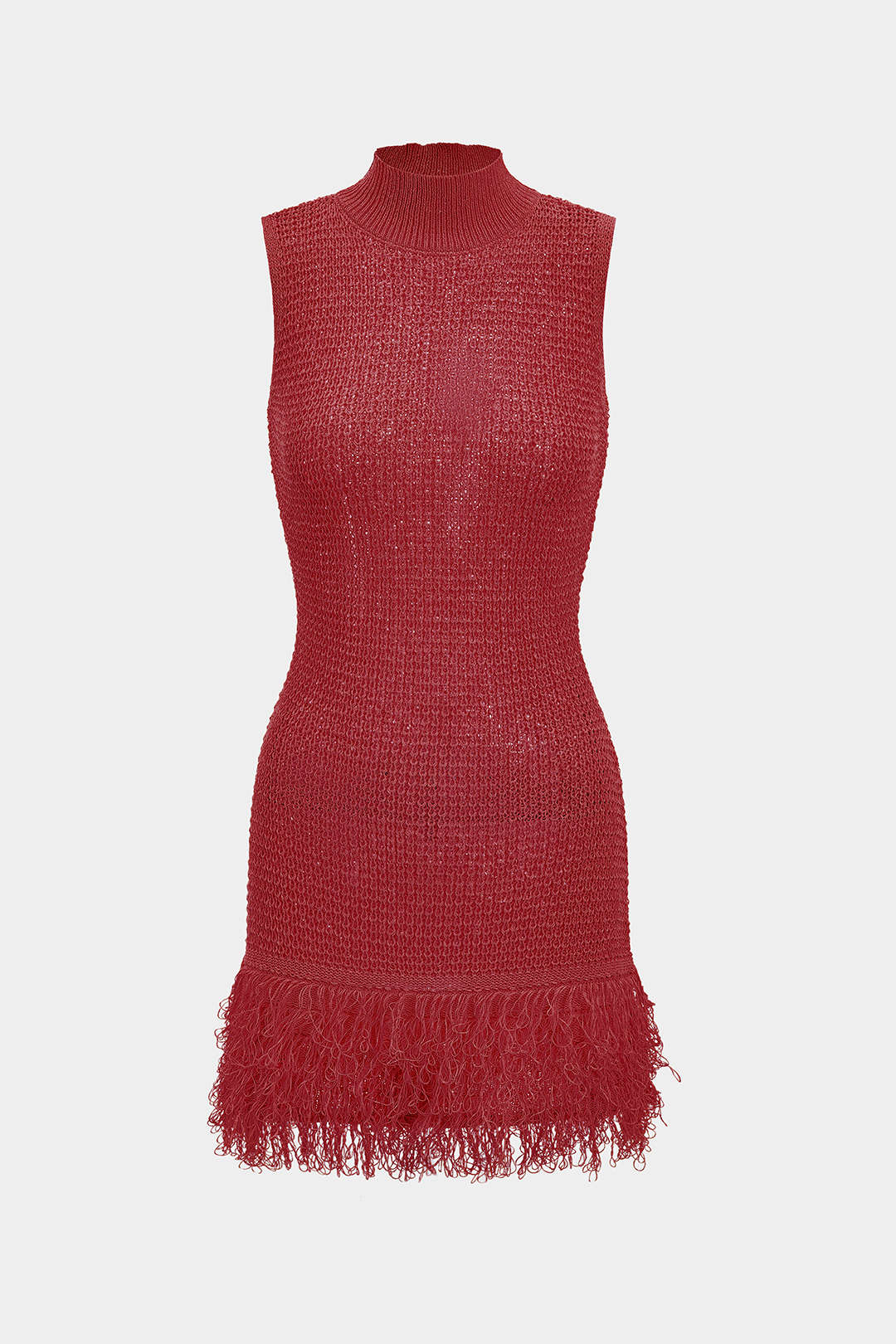 Knit Fringe Sleeveless Dress - Image 14