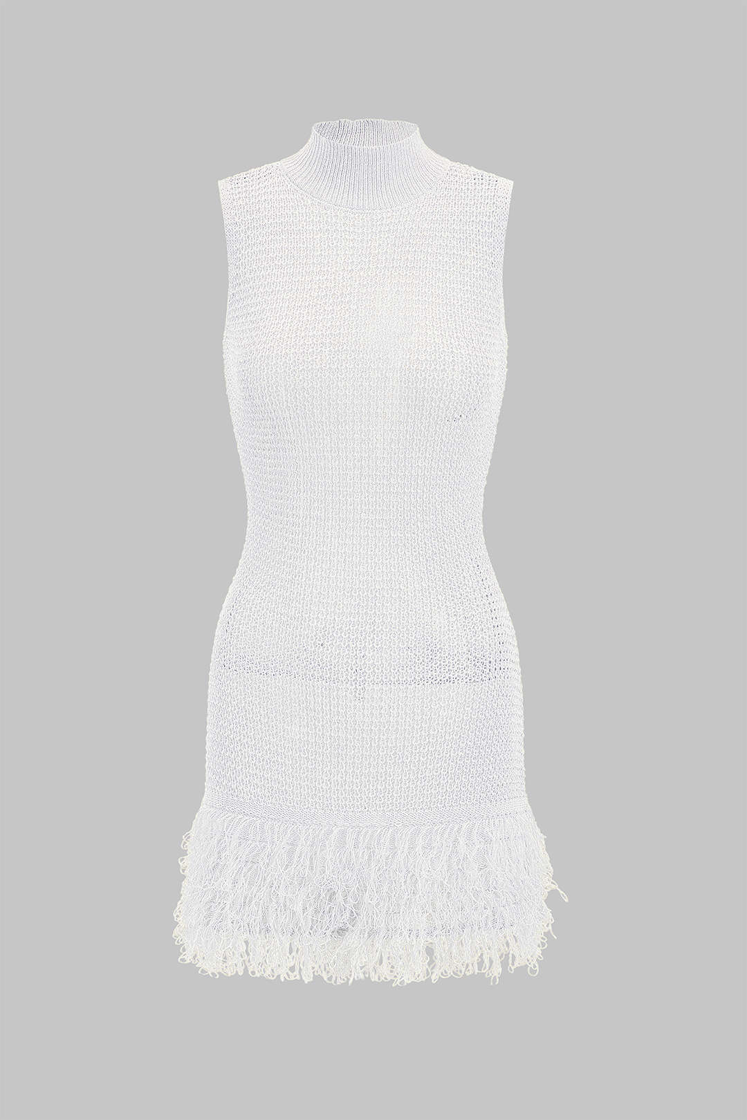 Knit Fringe Sleeveless Dress - Image 16