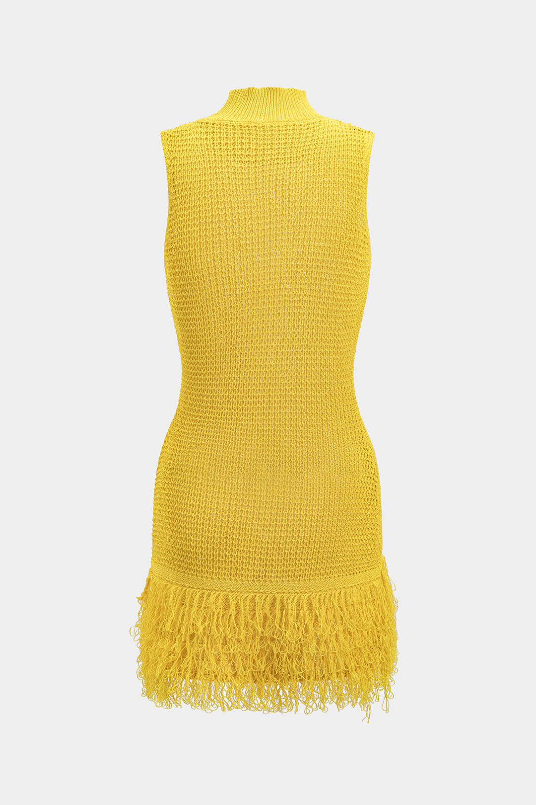 Knit Fringe Sleeveless Dress - Image 2