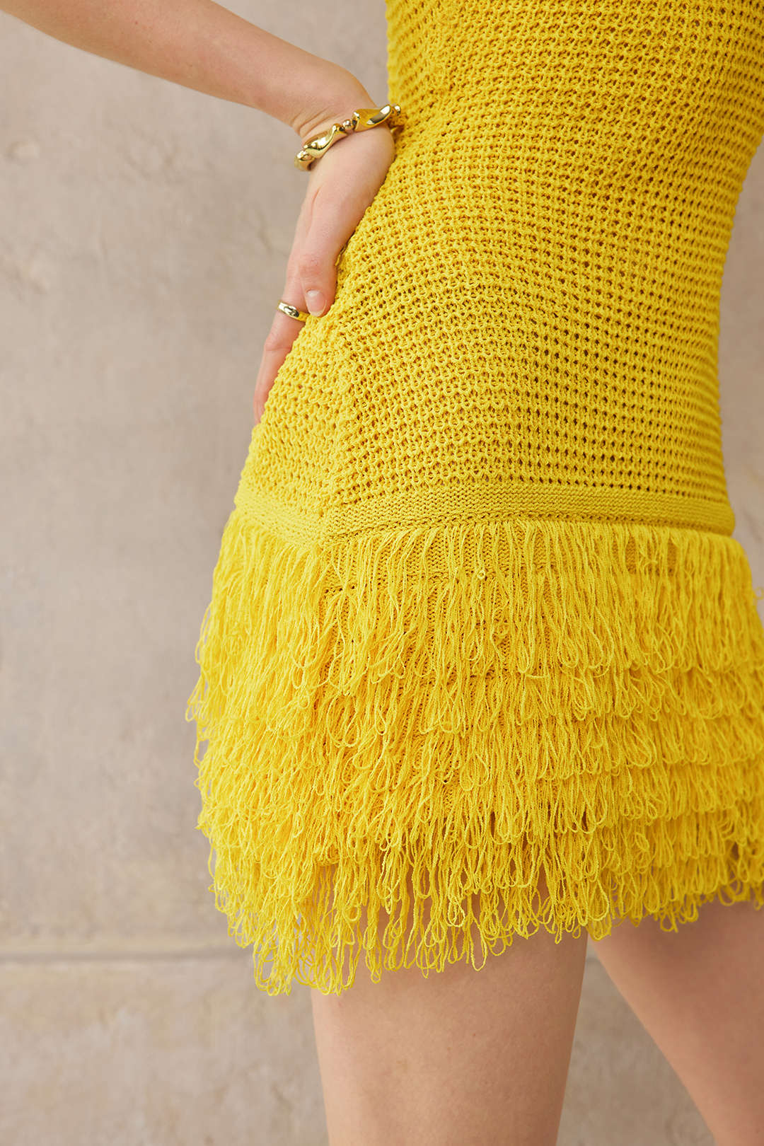 Knit Fringe Sleeveless Dress - Image 7