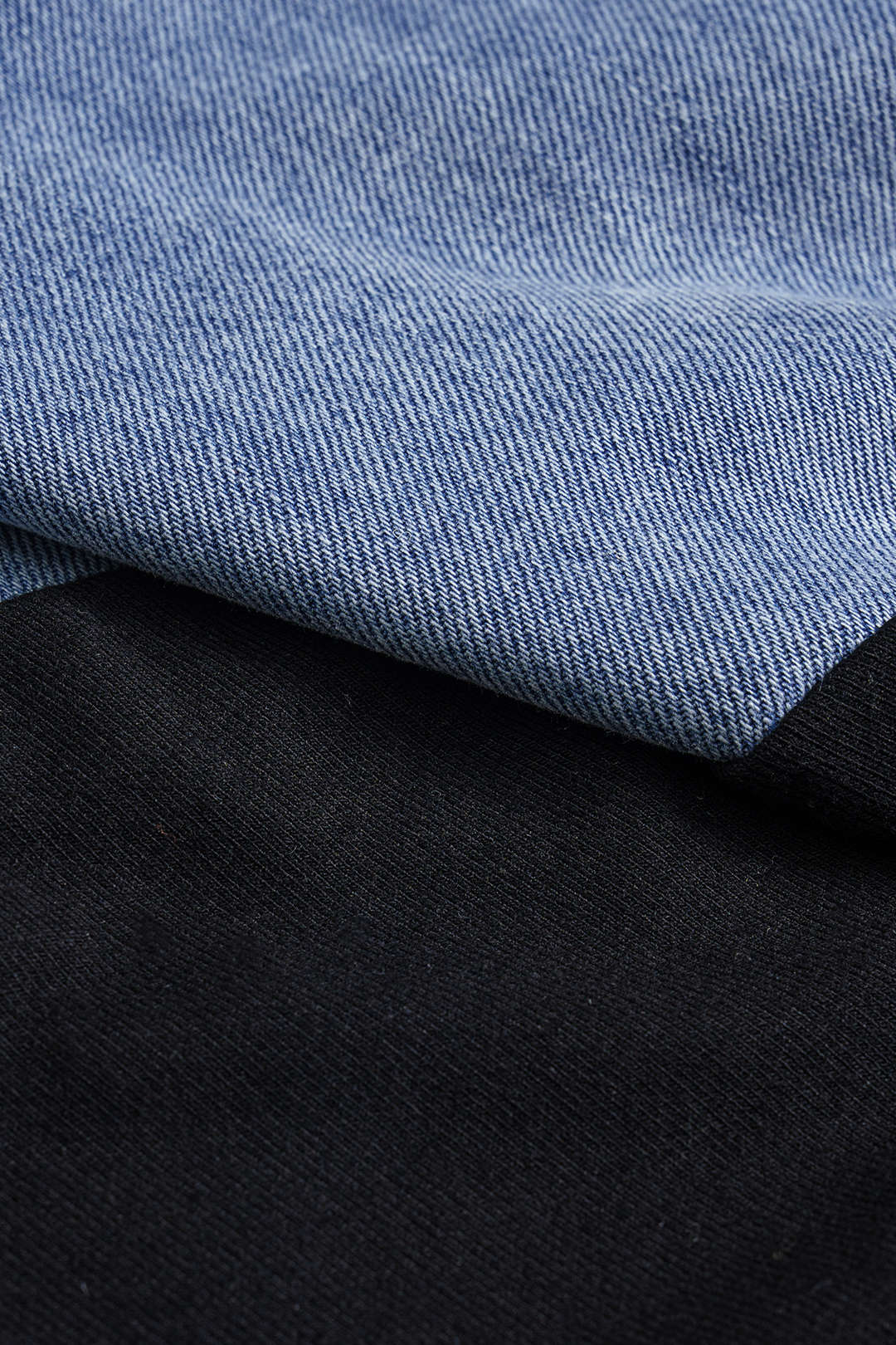 Denim Patchwork Ruched Skirt - Image 4