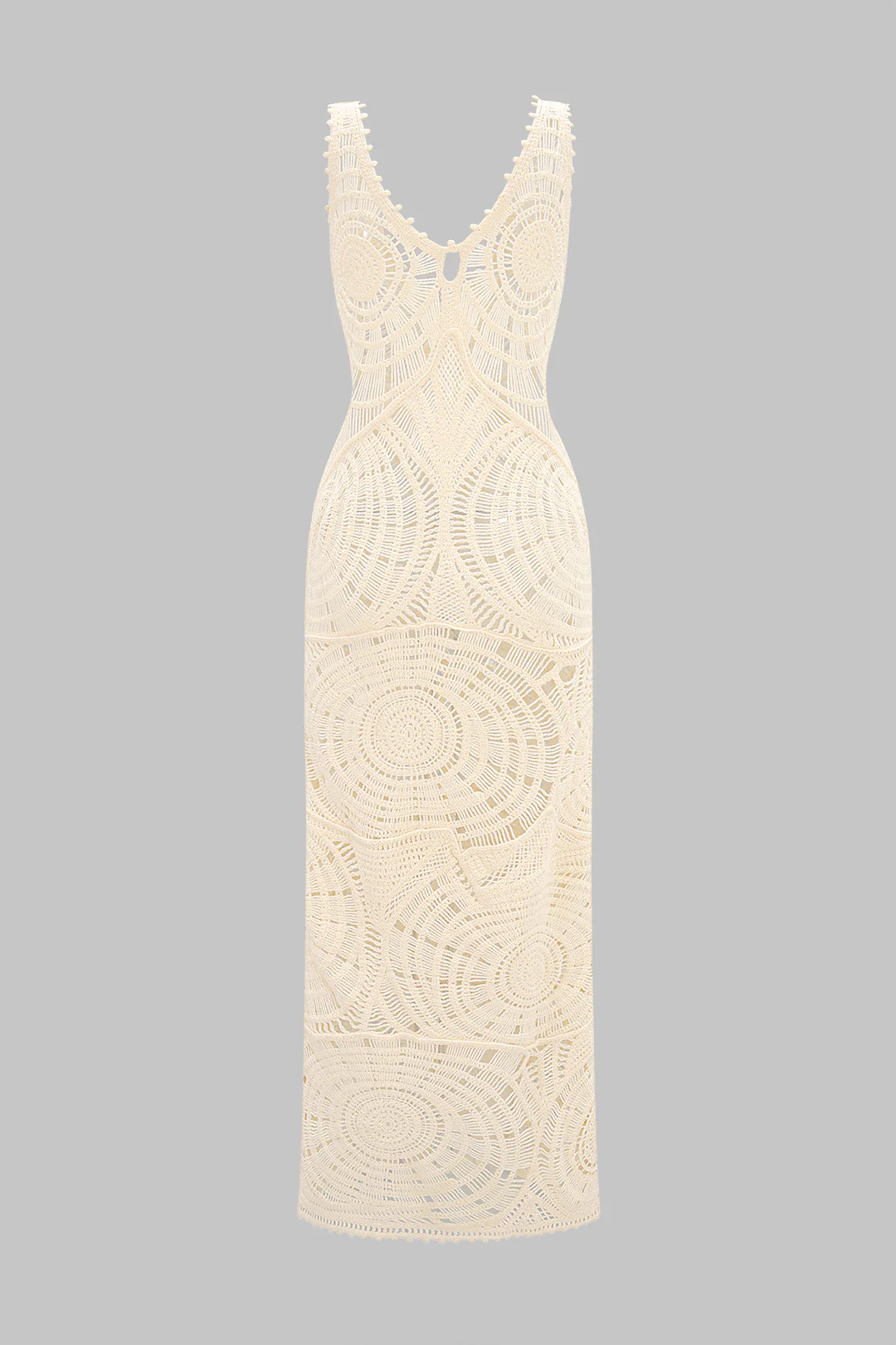 Knit Cut Out V-Neck Sleeveless Dress - Image 2