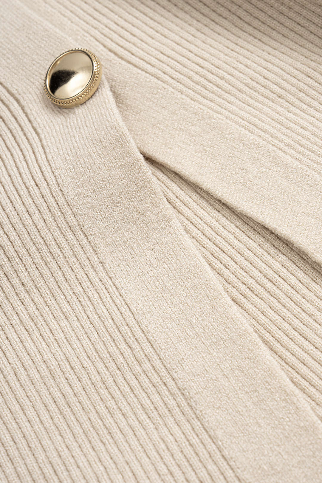 Knit Button V-Neck Short Sleeve Dress - Image 4