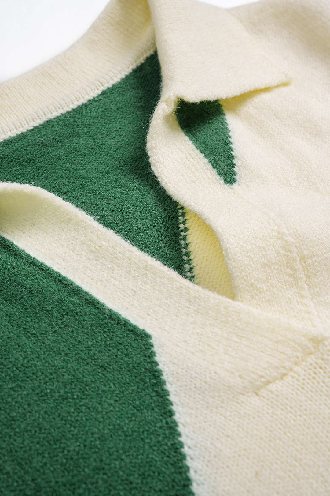 Knit Contrast Polo Collar Short Sleeve Dress - Image 3