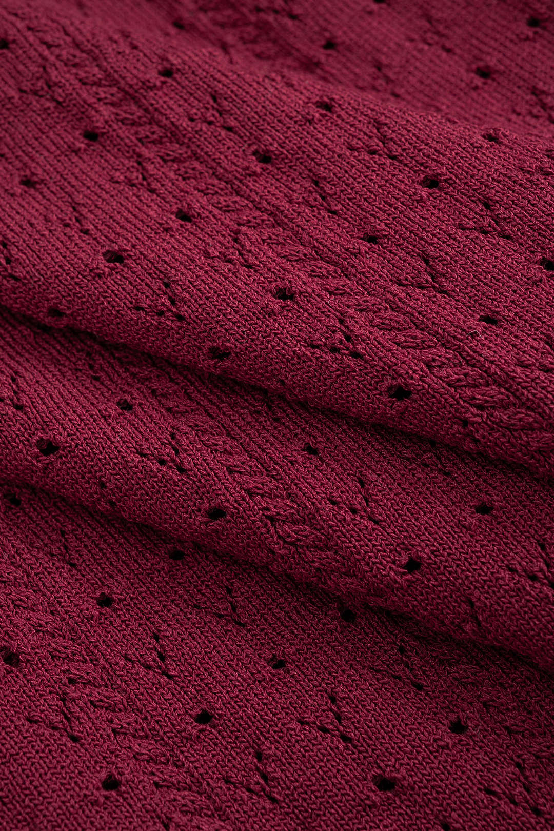 Knit V-Neck Hollow Out Ruffle Long-Sleeve Dress - Image 6