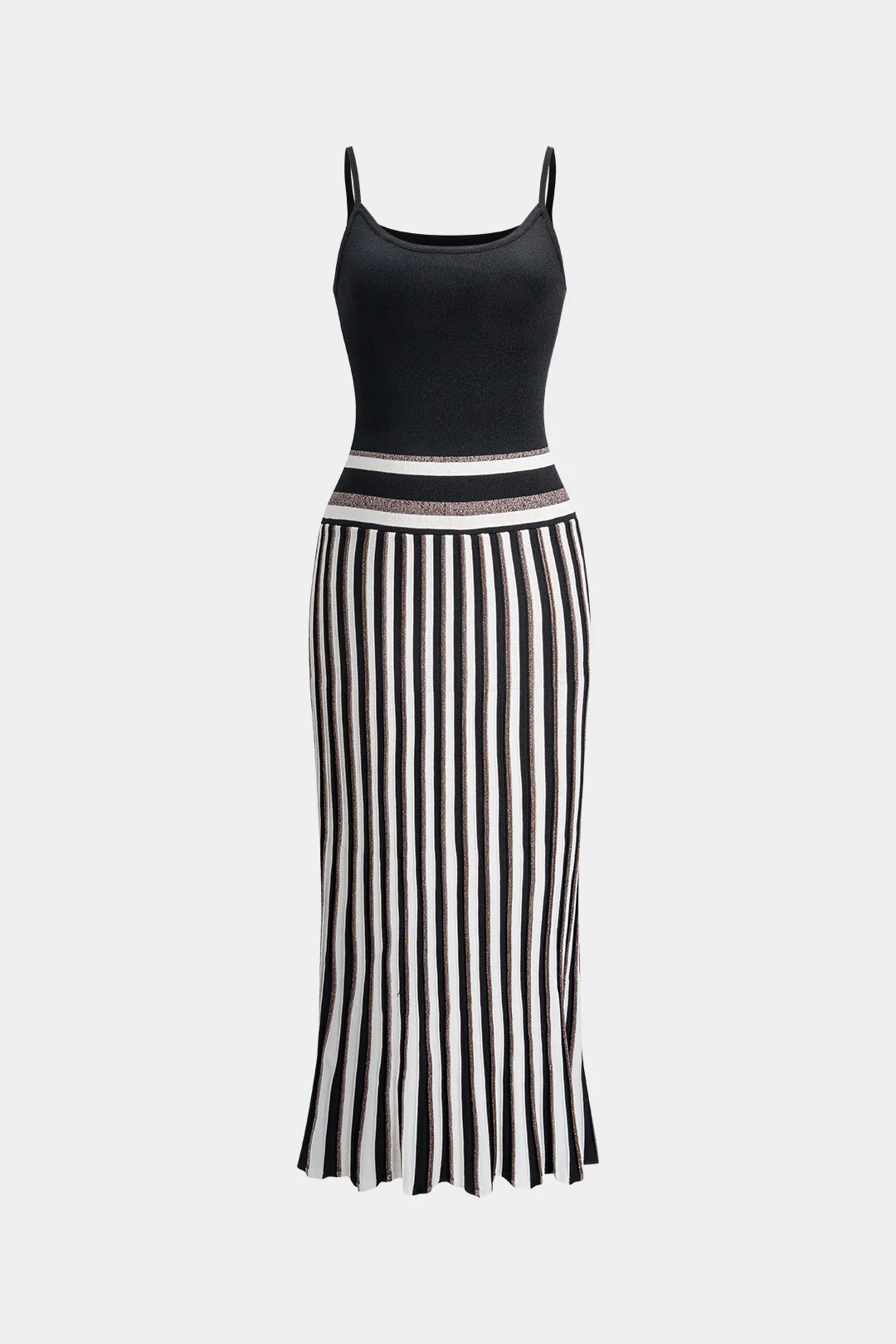 Knit Contrast Slip Sleeveless Dress - Image 5