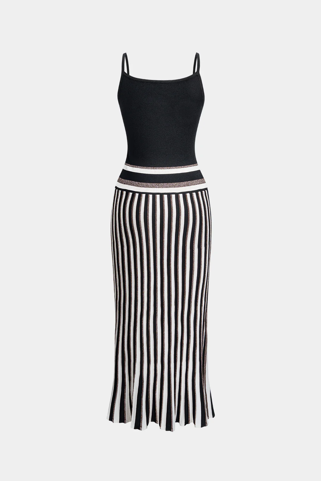 Knit Contrast Slip Sleeveless Dress - Image 6