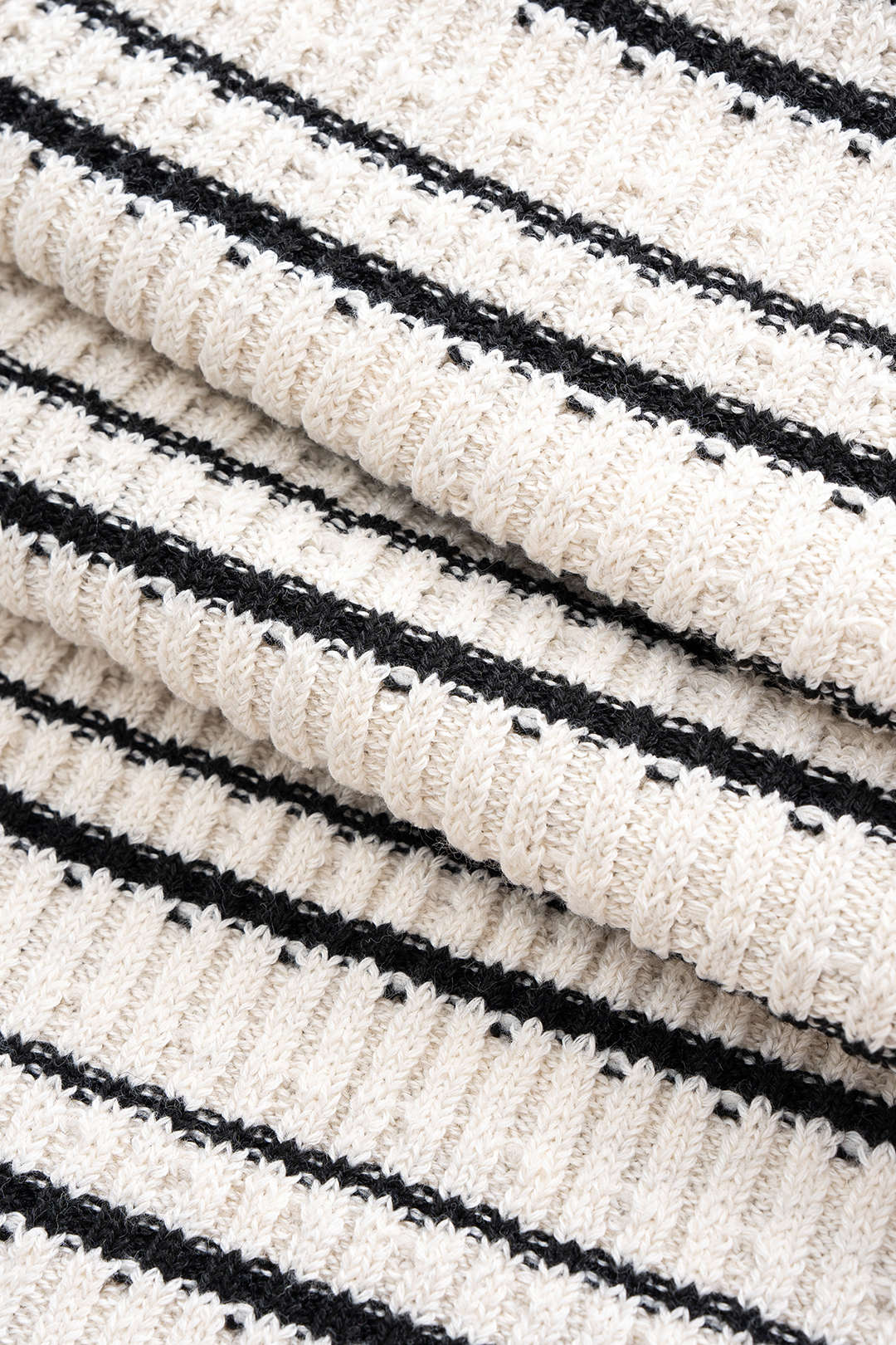 Knit V-Neck Stripes Print Contrast Sleeveless Midi Dress - Image 7