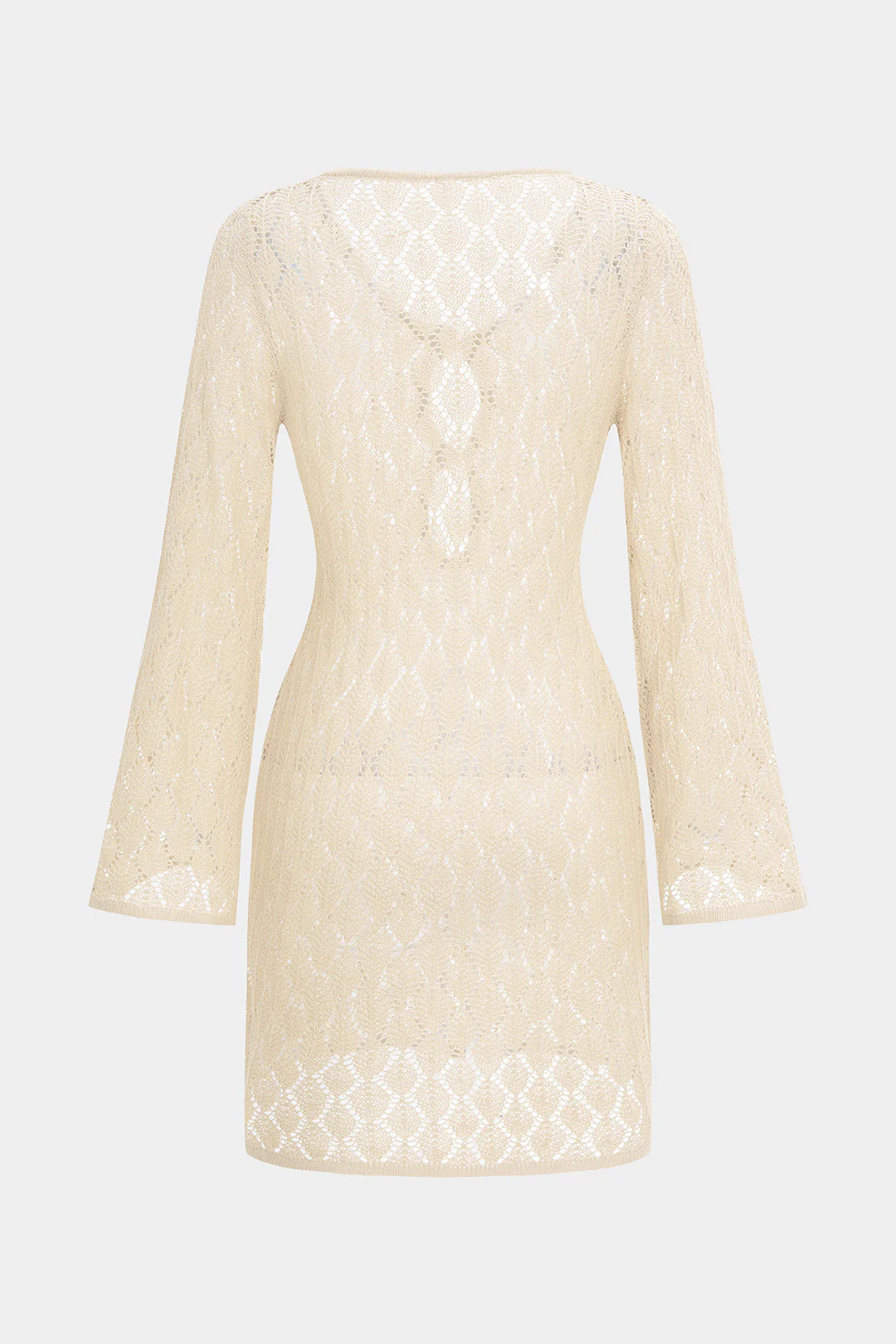 Knit Cut Out V-Neck Long Sleeve Dress - Image 2