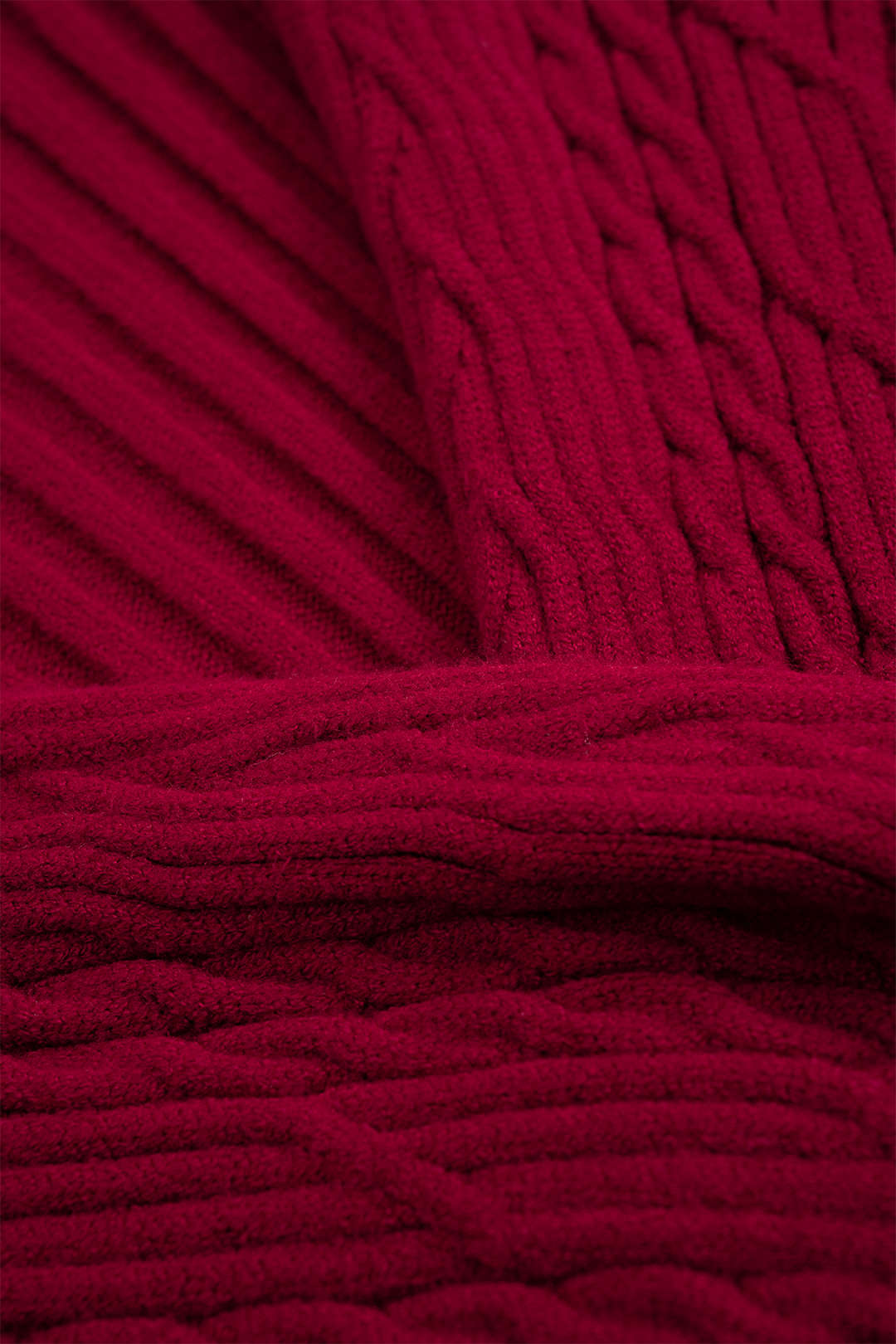 Cable Knit Crossed V-Neck Long Sleeve Dress - Image 8