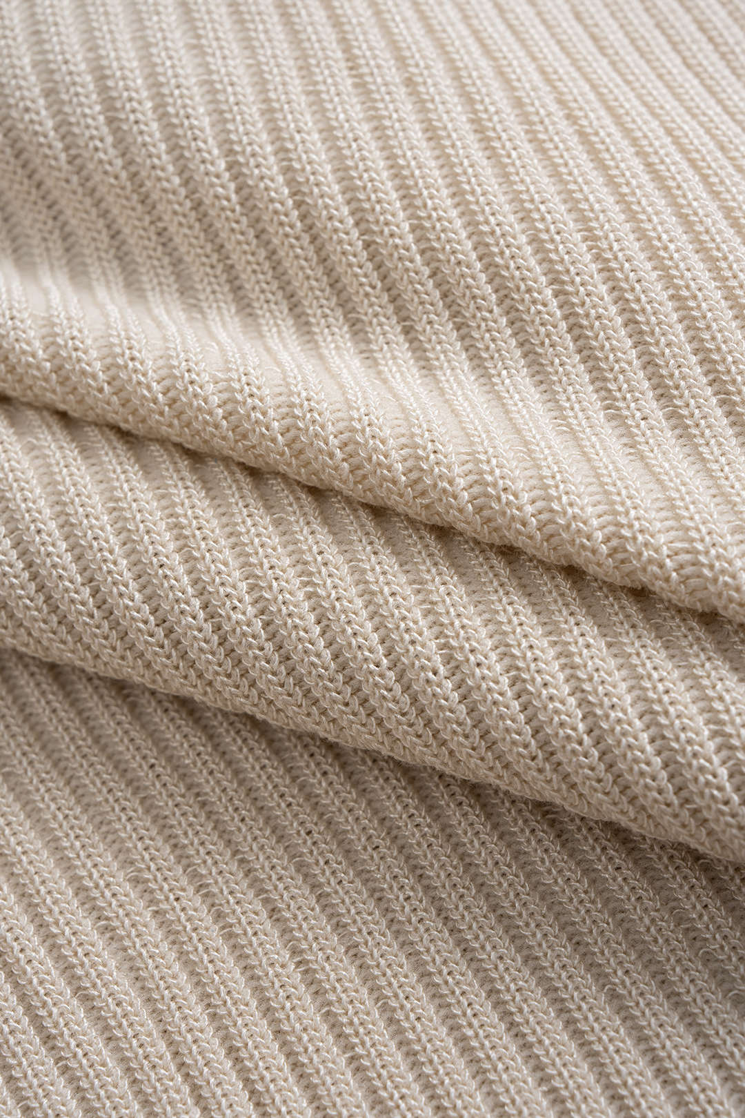 Knit V-Neck Ribbed Long Sleeve Dress - Image 4