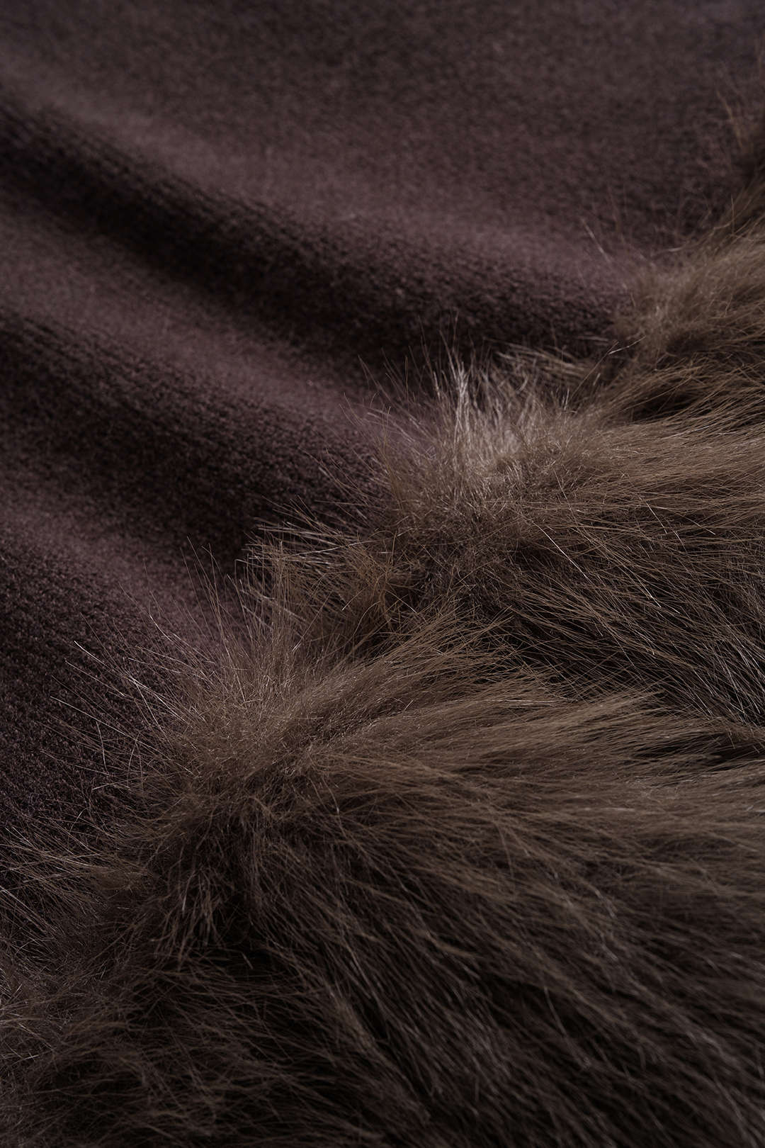 Knit Patchwork Faux Fur Short Sleeve Dress - Image 3