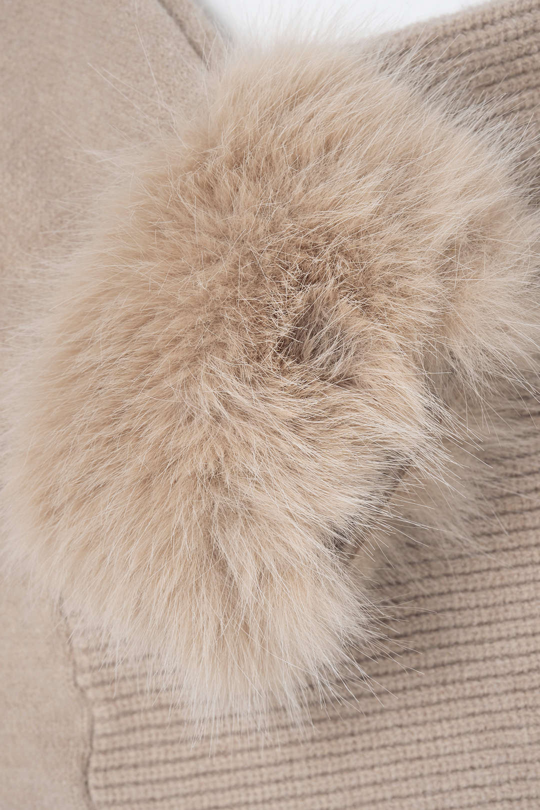Knit Patchwork Faux Fur One Shoulder Long Sleeve Mini Dress - Image 3
