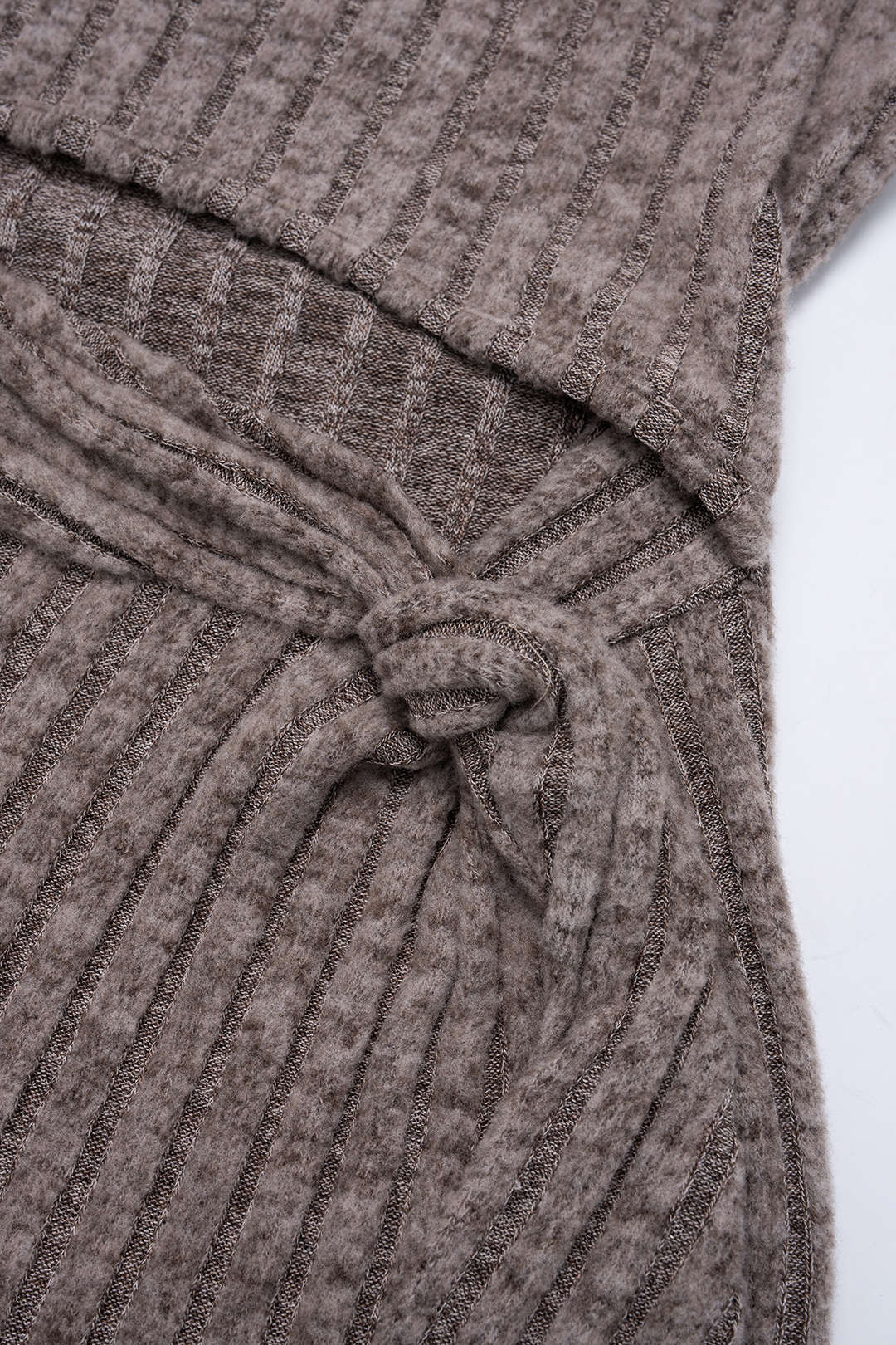 Knit Ribbed Cut Out Asymmetrical Dress - Image 3