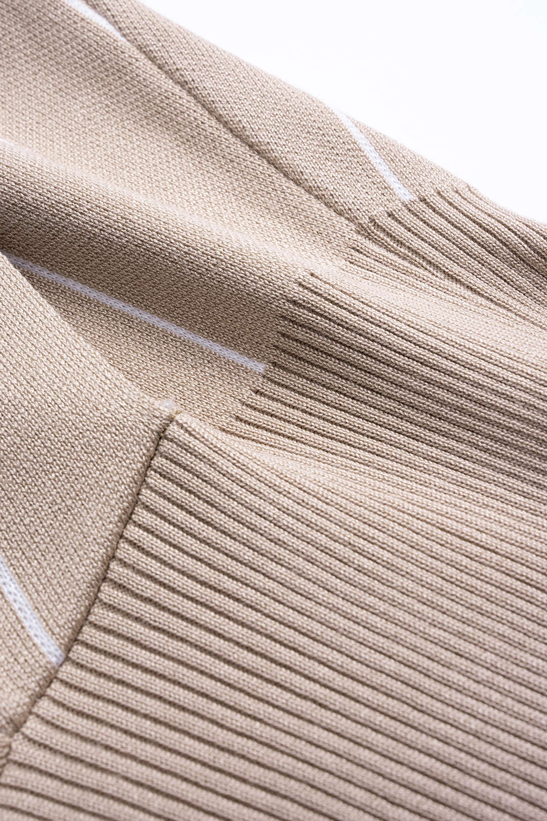 Knit Contrast Stripes Print Long Sleeve Dress - Image 3