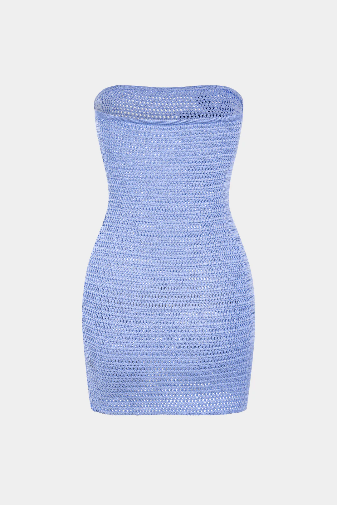 Knit Contrast 3D Floral Strapless Sleeveless Dress - Image 2