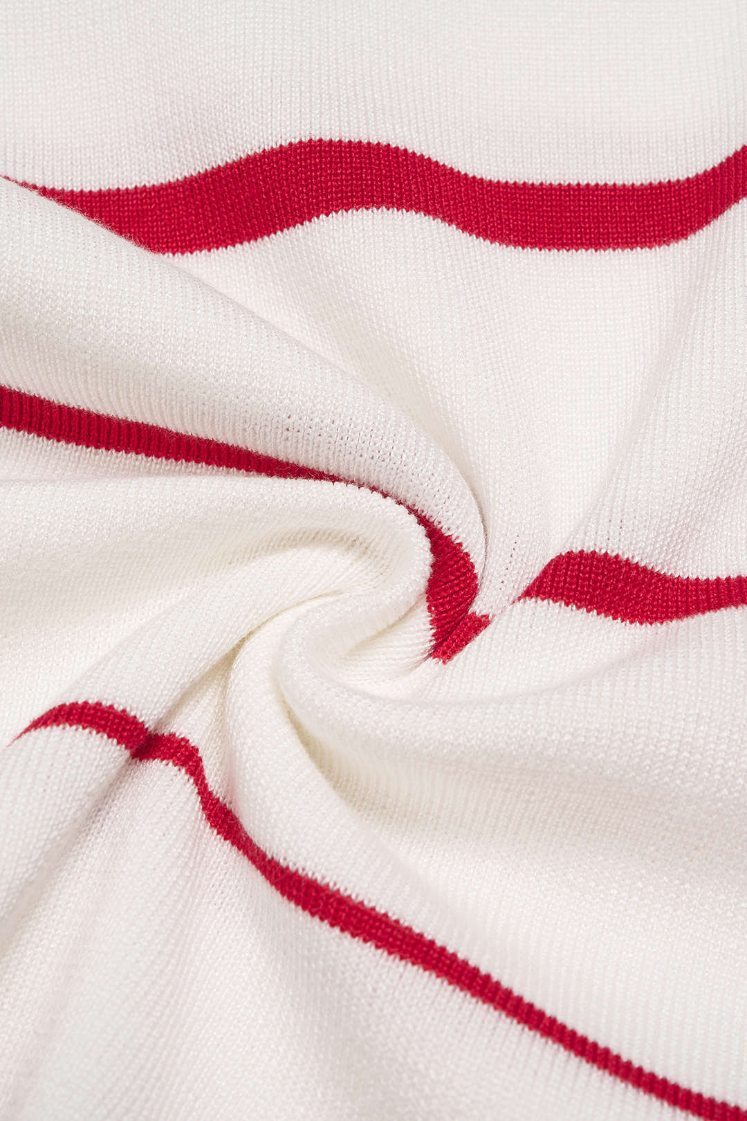Knit Contrast Striped Round Neck Short Sleeve Dress - Image 4