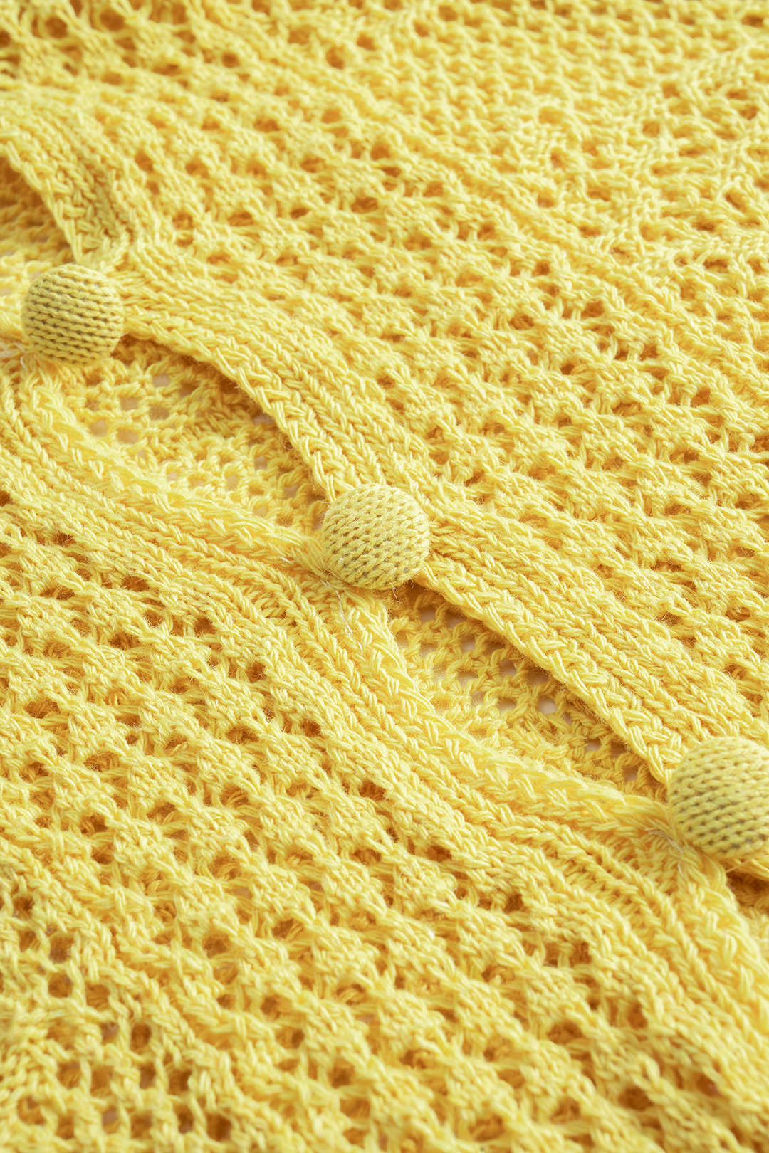 Knit Hollow Out Button Short-Sleeve Top - Image 4