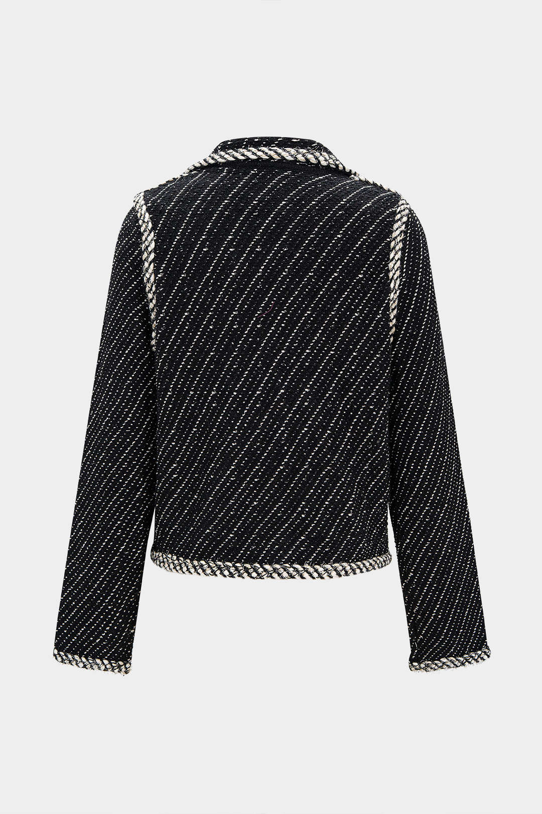 Knit Contrast Metallic Button Lapel Outerwear - Image 2