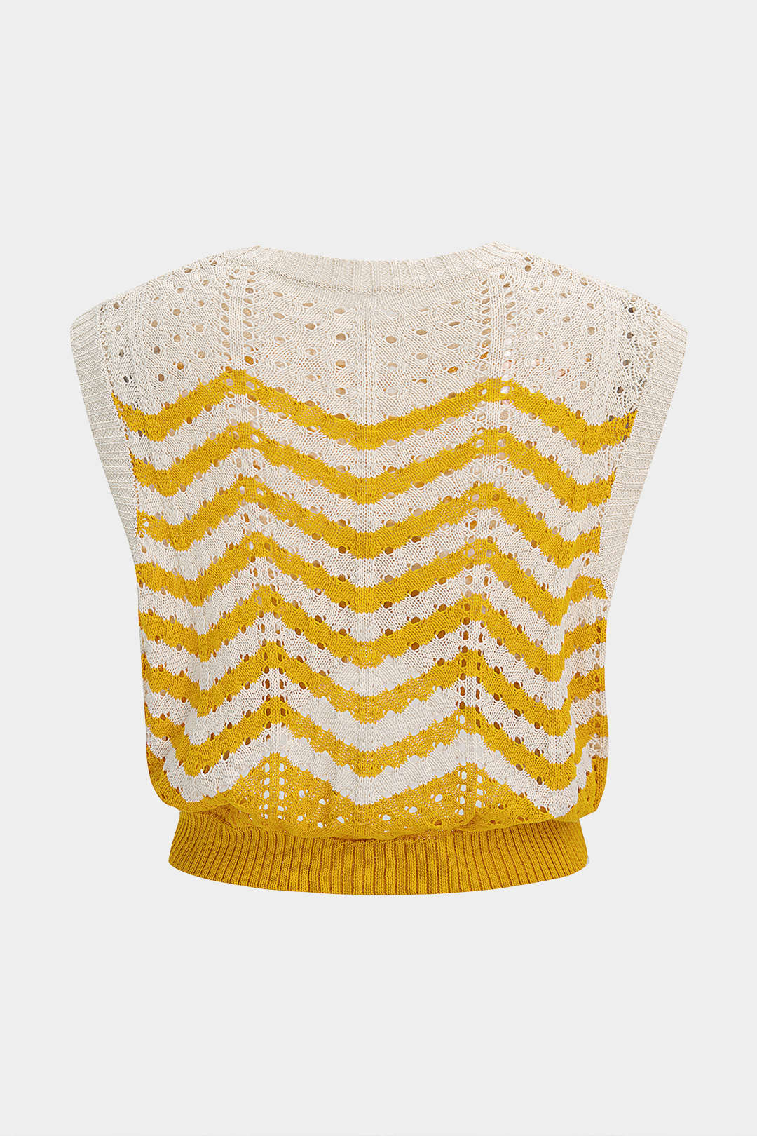 Plus Size Knit Contrast Round Neck Tank Top - Image 2