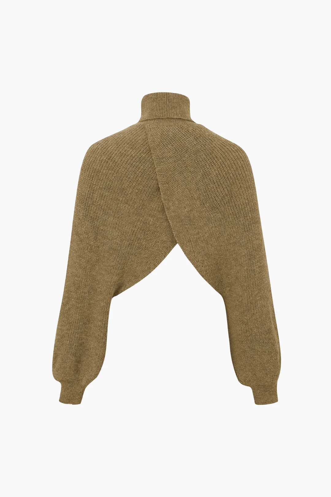 Batwing Sleeve Turtleneck Crop Sweater - Image 4