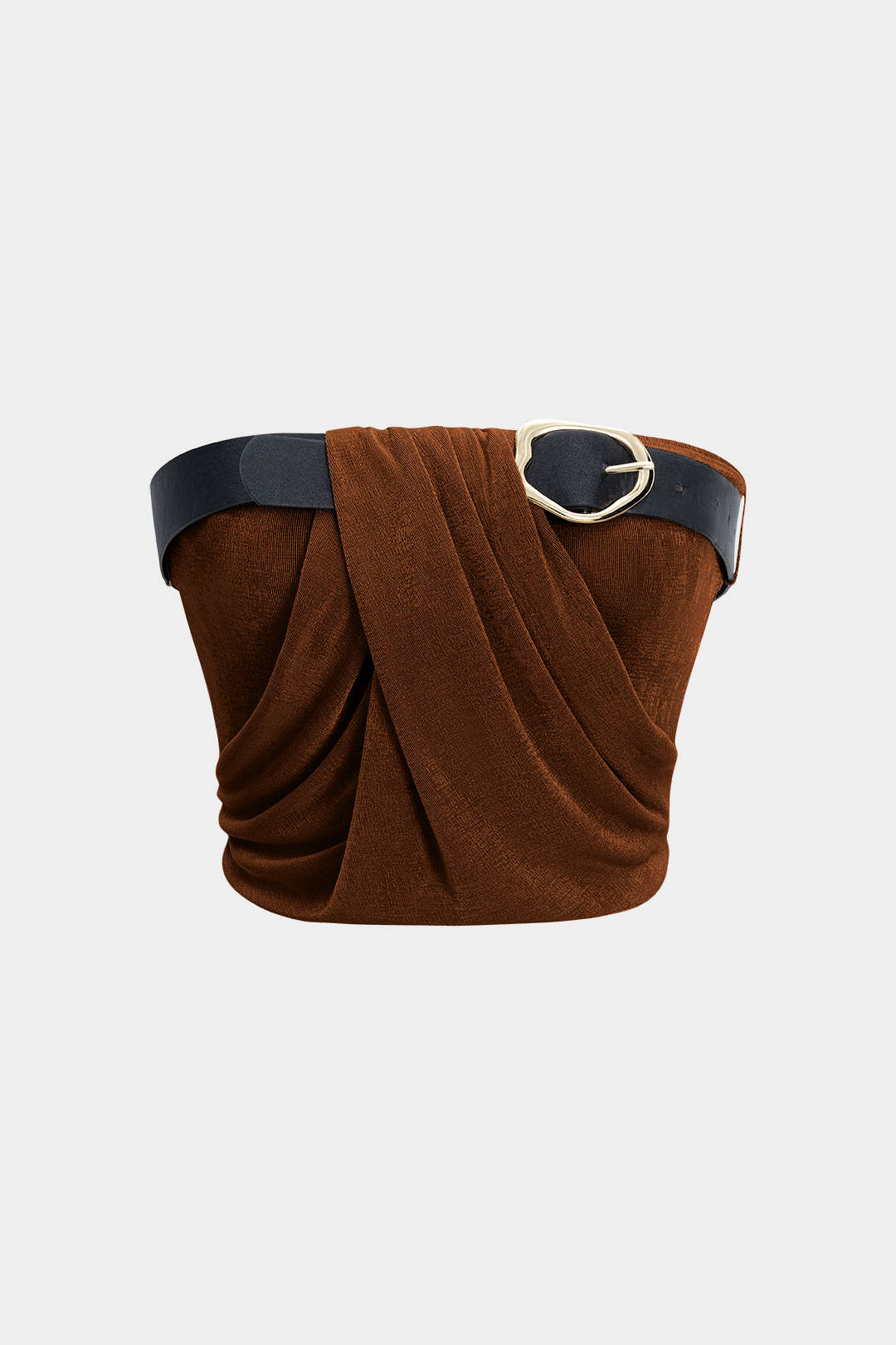 Ruched Belted Tube Top - Image 5