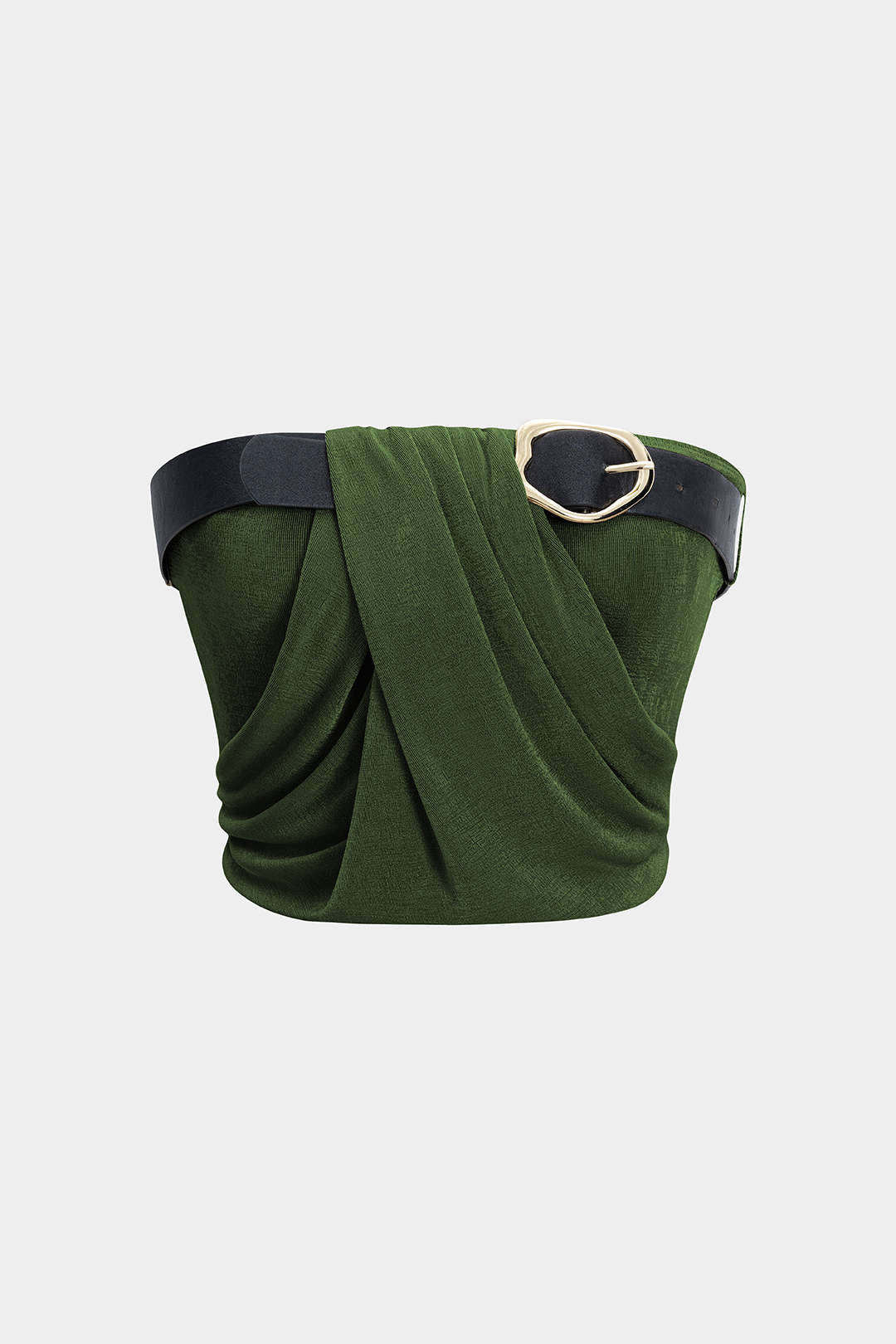 Ruched Belted Tube Top - Image 6