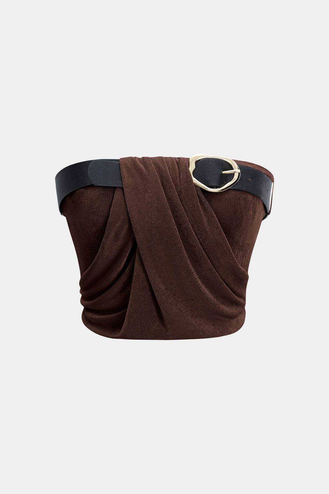 Ruched Belted Tube Top - Image 7