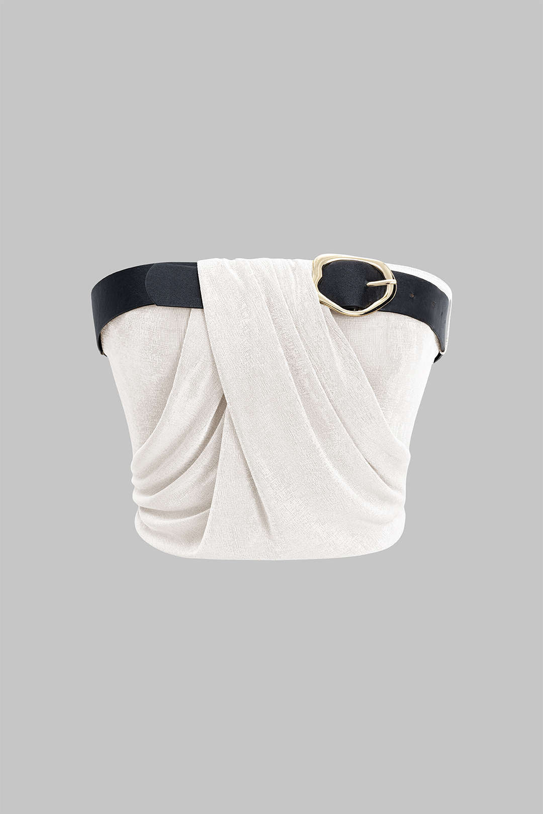Ruched Belted Tube Top - Image 8