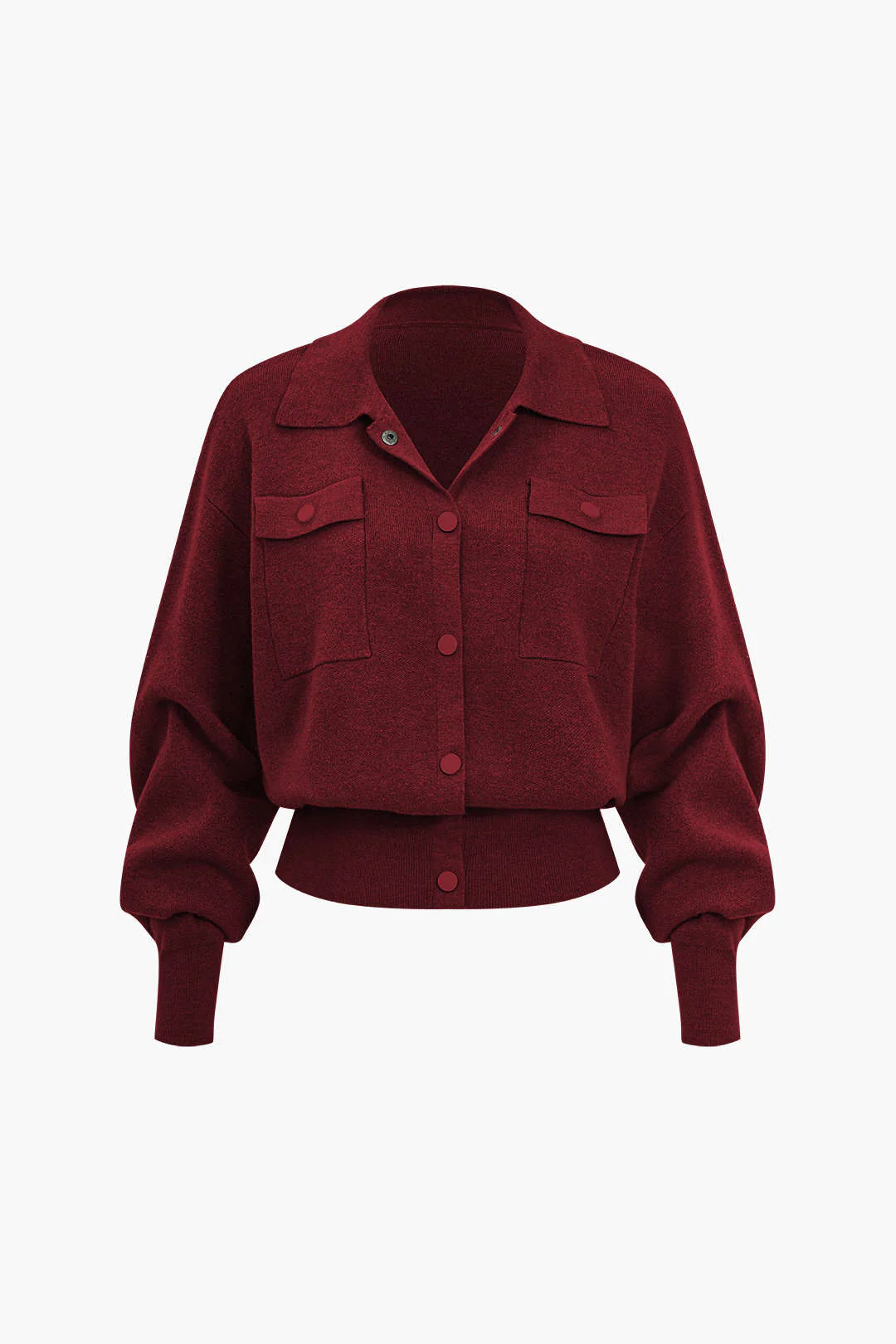 Solid Knit Pocket Cardigan - Image 5