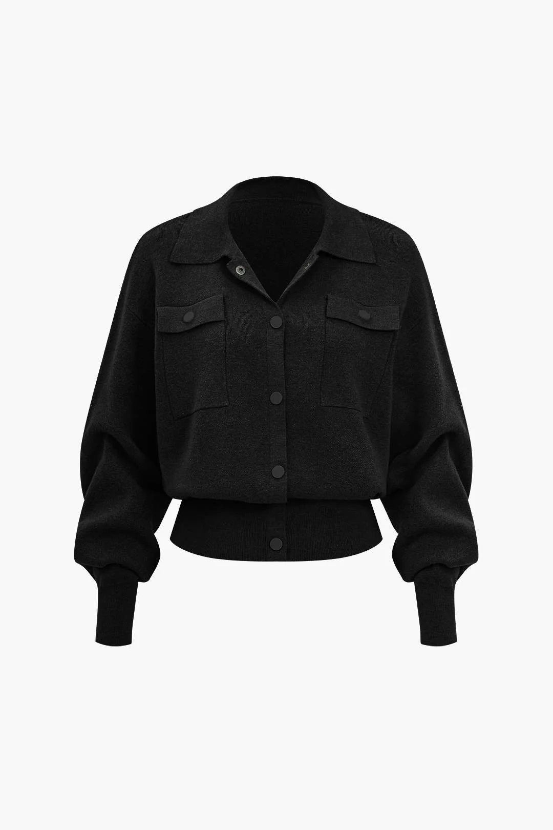 Solid Knit Pocket Cardigan - Image 7
