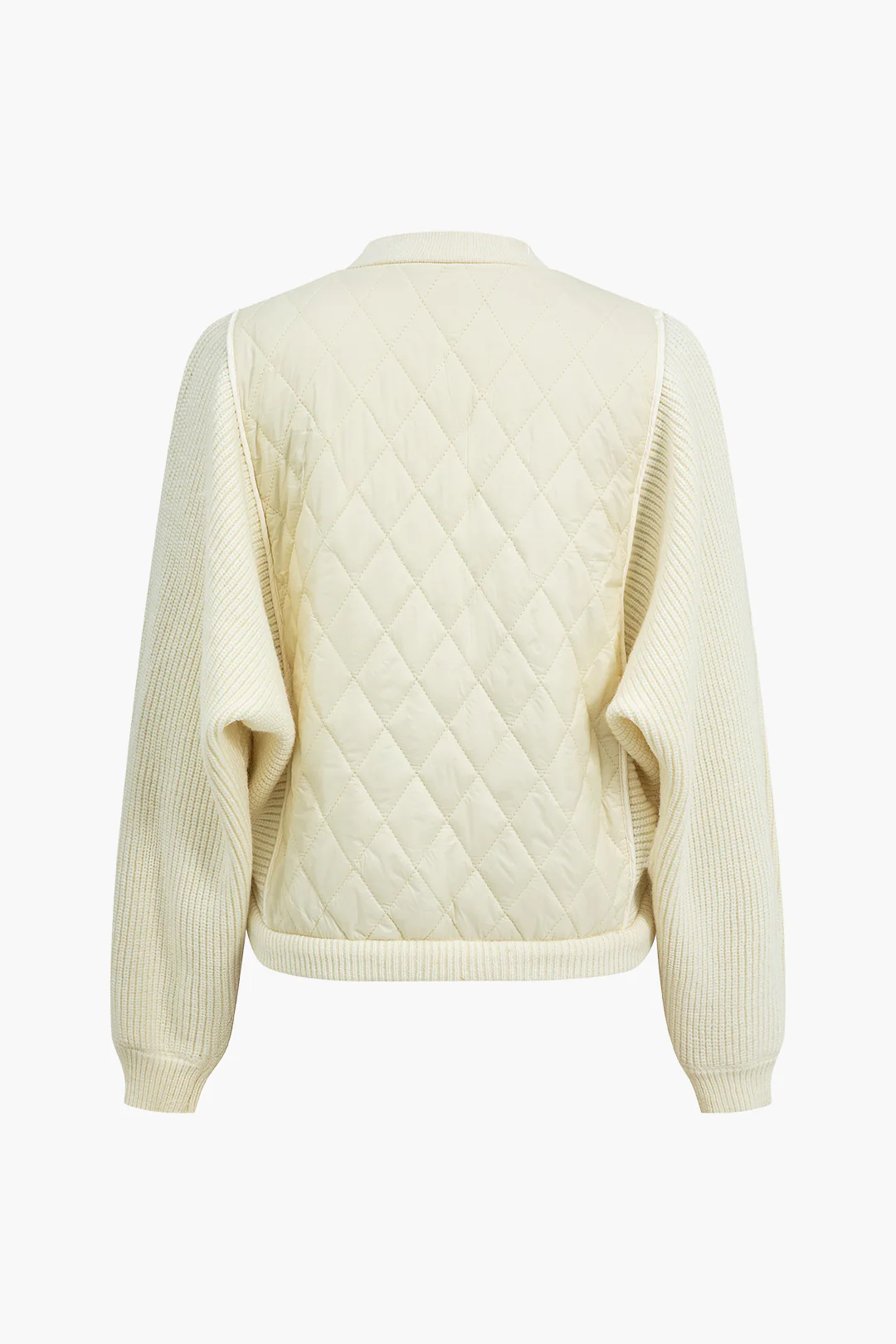 Knit Patchwork Zipper Cardigan - Image 6