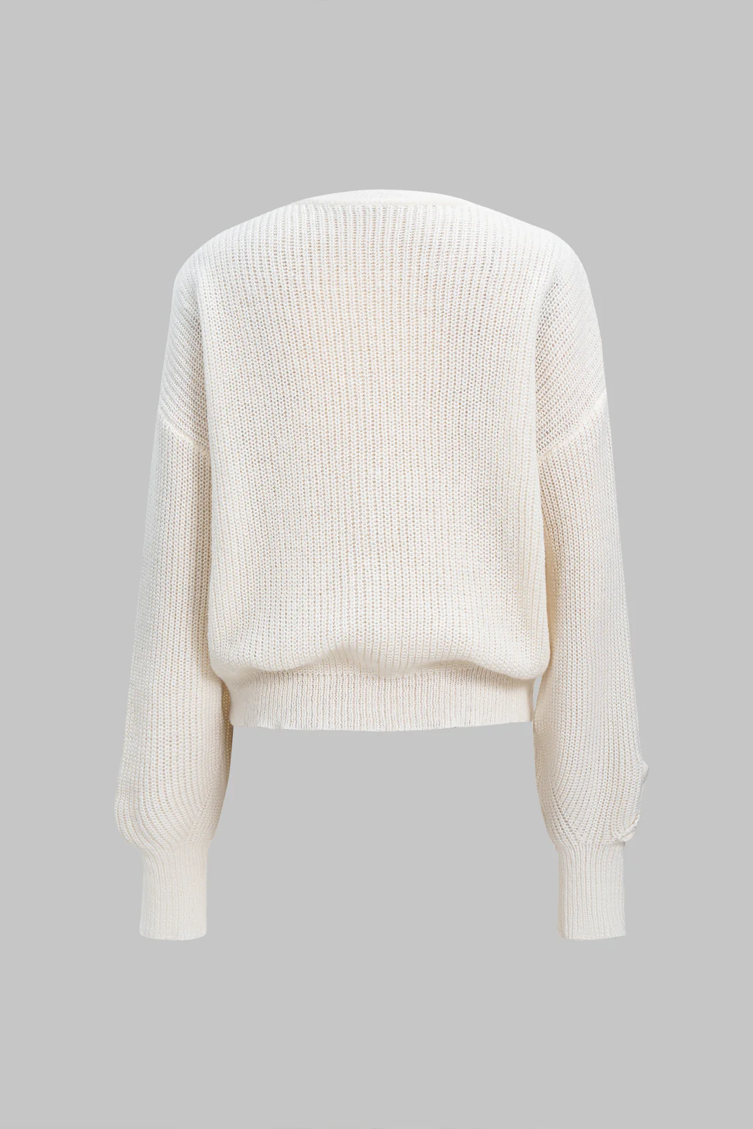 Wool 3D Floral V-Neck Cardigan - Image 2
