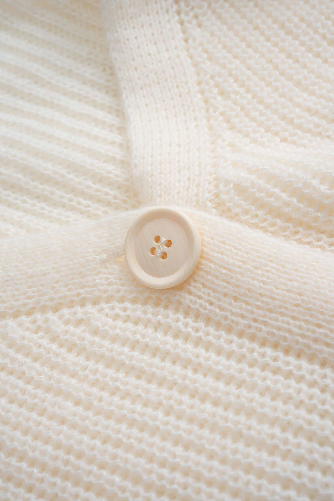 Wool 3D Floral V-Neck Cardigan - Image 3
