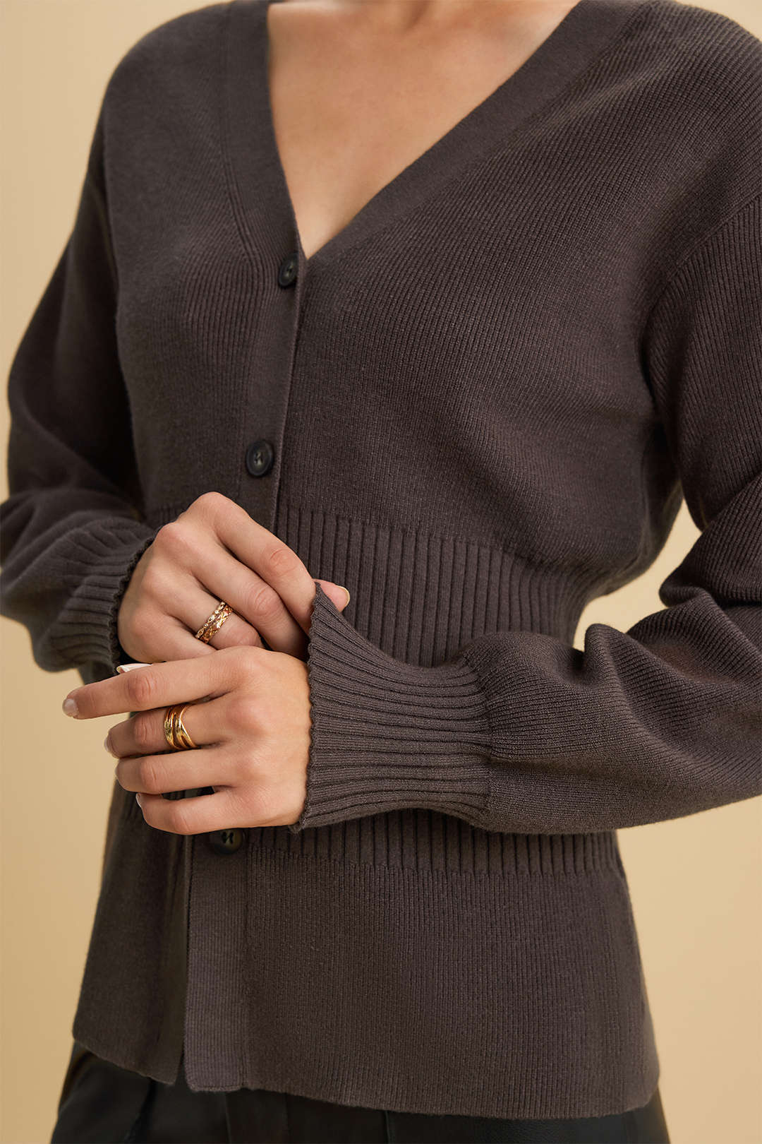 Knit Button Sweater Cardigan - Image 2