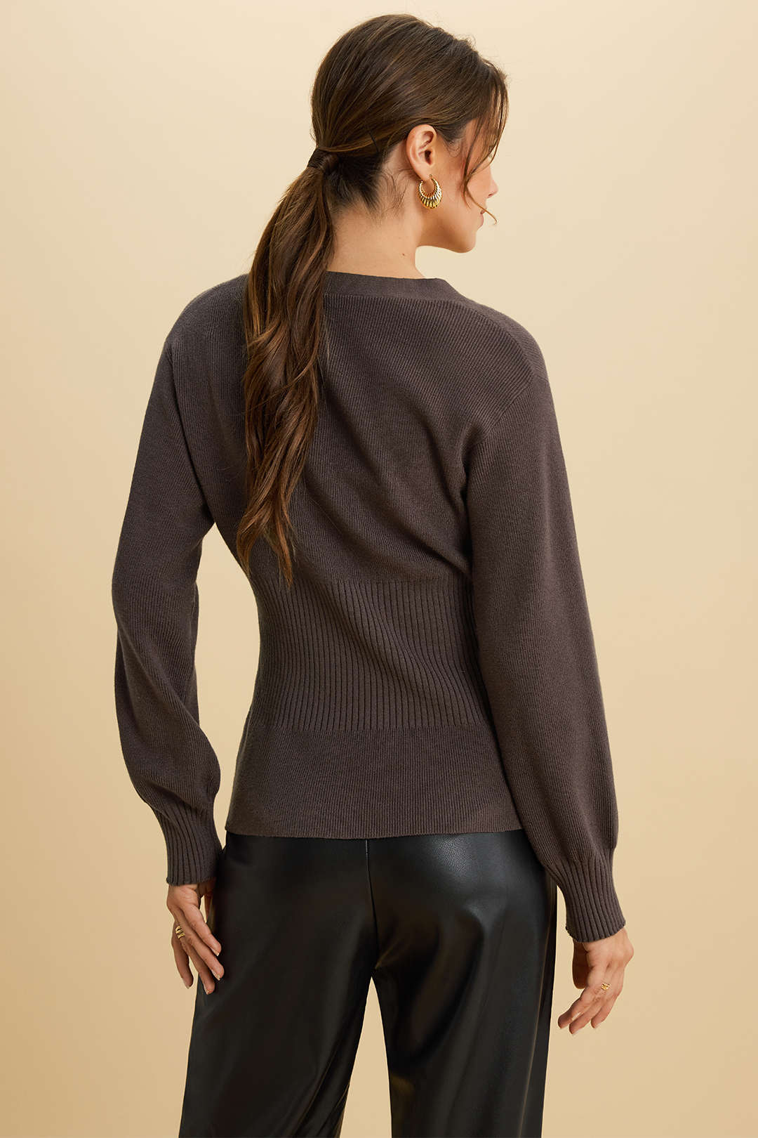 Knit Button Sweater Cardigan - Image 3