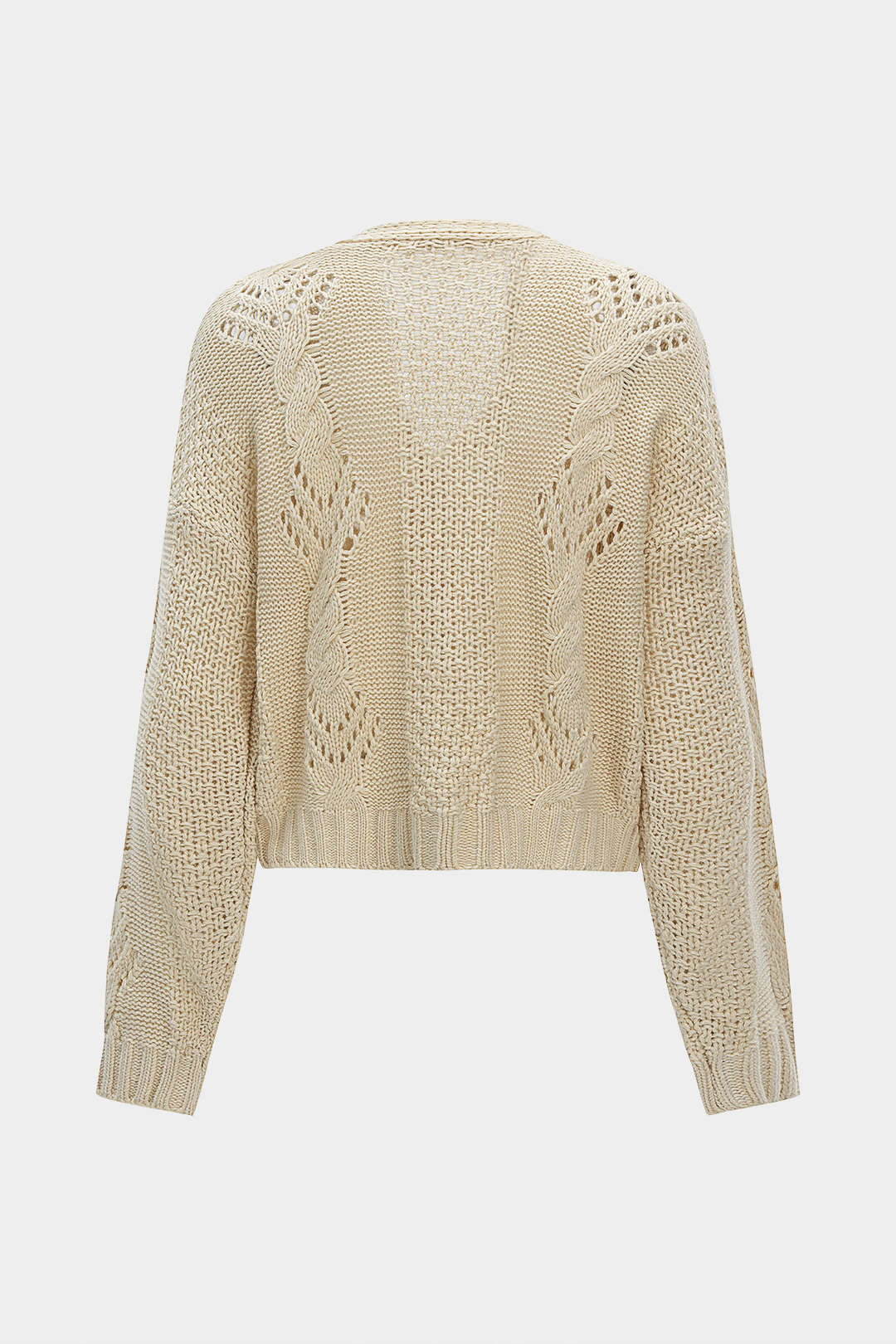 Knit Button Cut Out Cardigan - Image 2