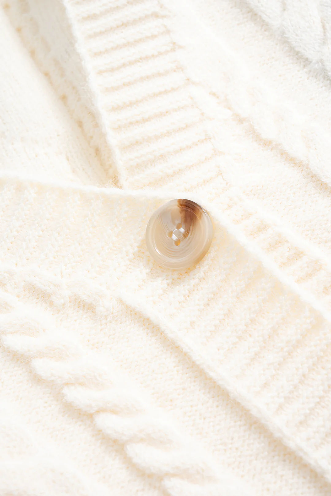 Patchwork Button Cable Sweater Cardigan - Image 3
