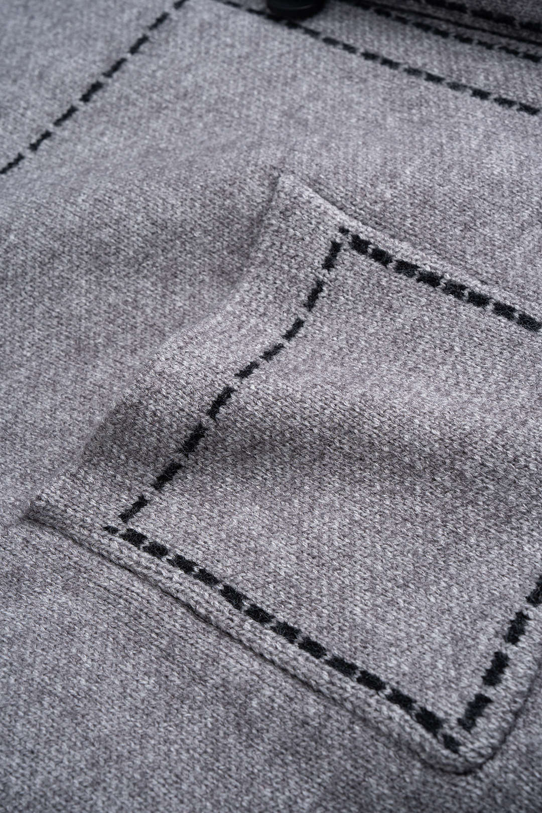 Knit Contrast Line Lapel Cardigan - Image 4