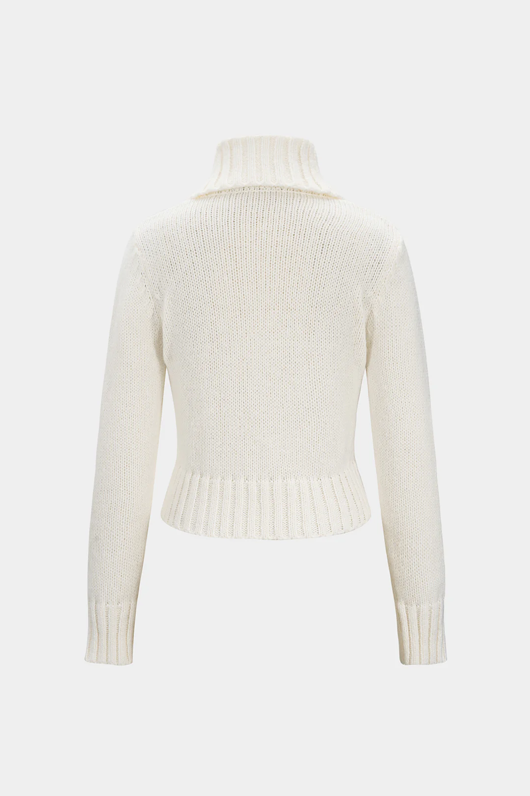 Knit Double Breasted Zipper Cardigan - Image 2