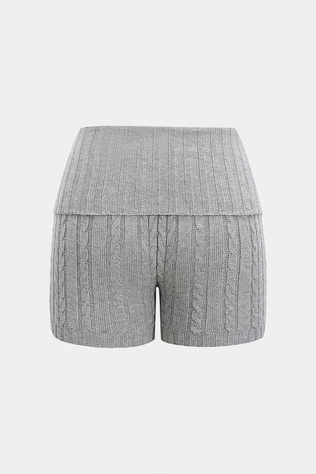 Knit Twisted Pattern Button Shorts - Image 2