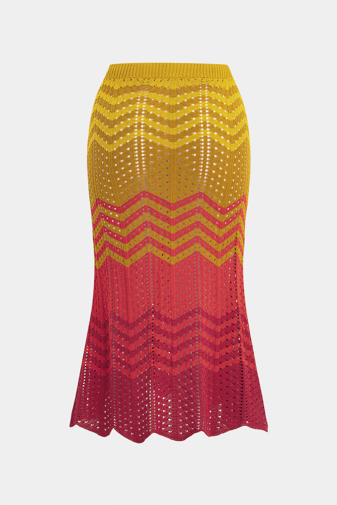 Plus Size Knit Contrast Skirt - Image 2