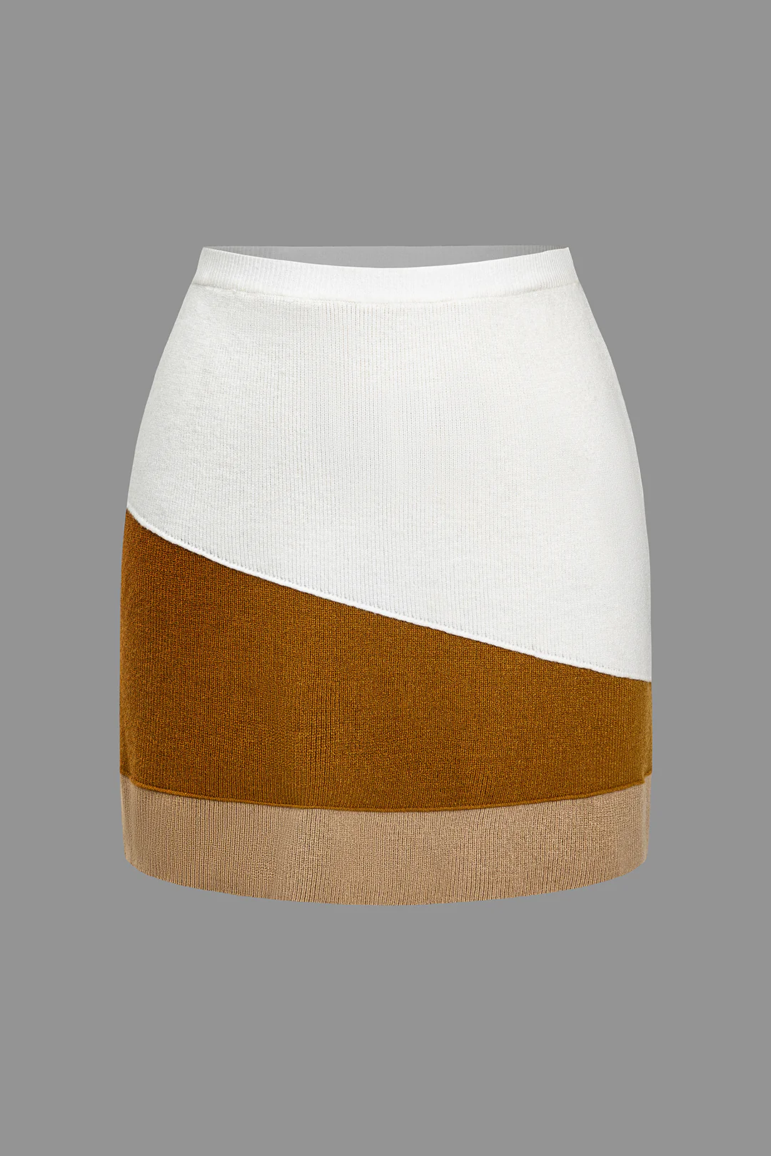 Color Block Knit Mini Skirt - Image 3