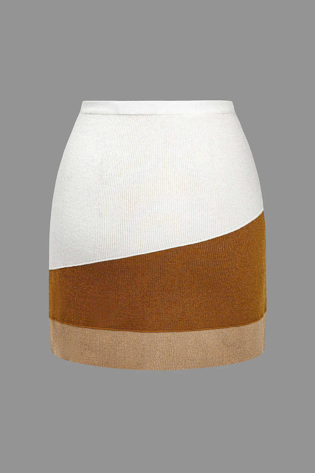 Color Block Knit Mini Skirt - Image 4
