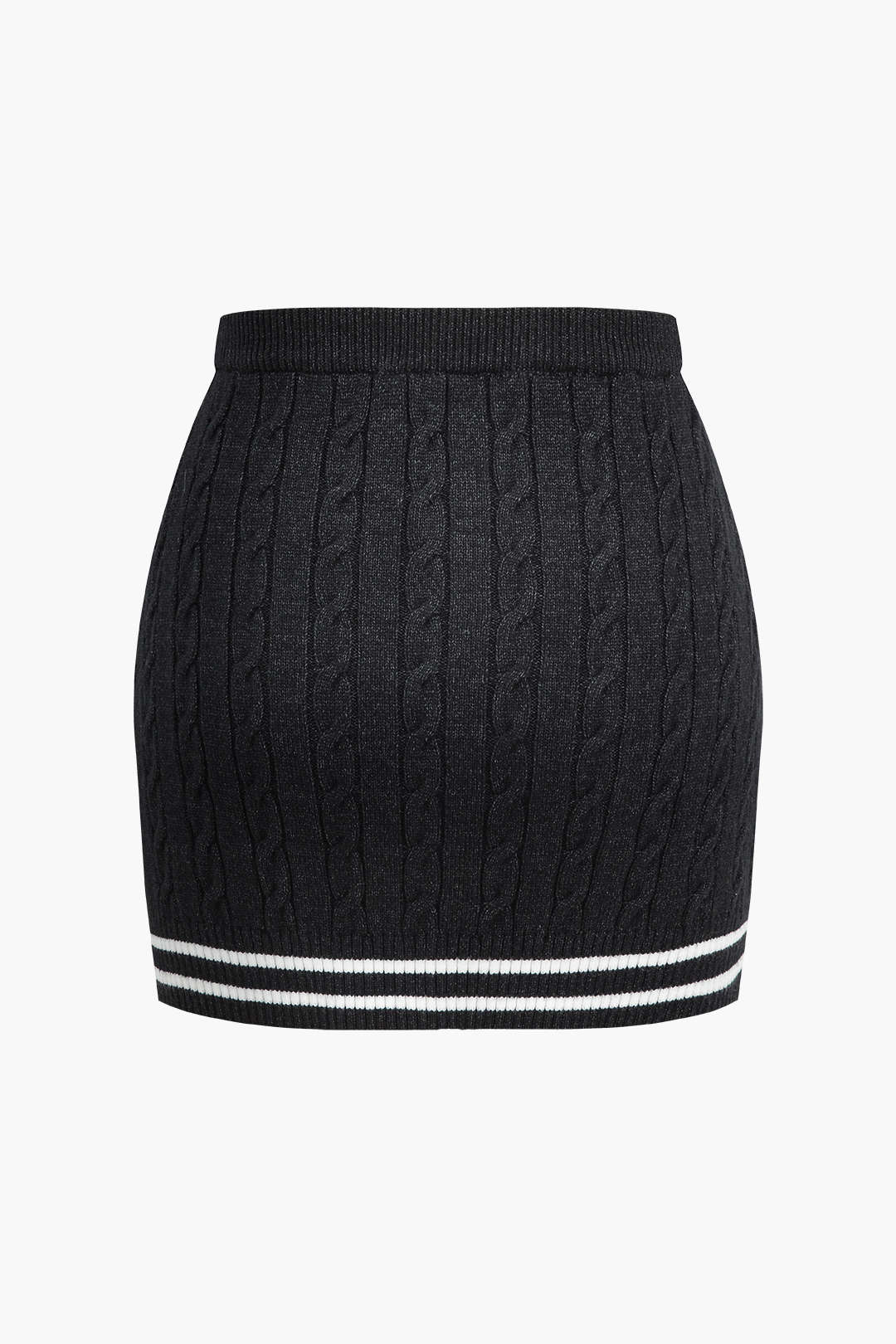 Color Block Print Knit Button Skirt - Image 10