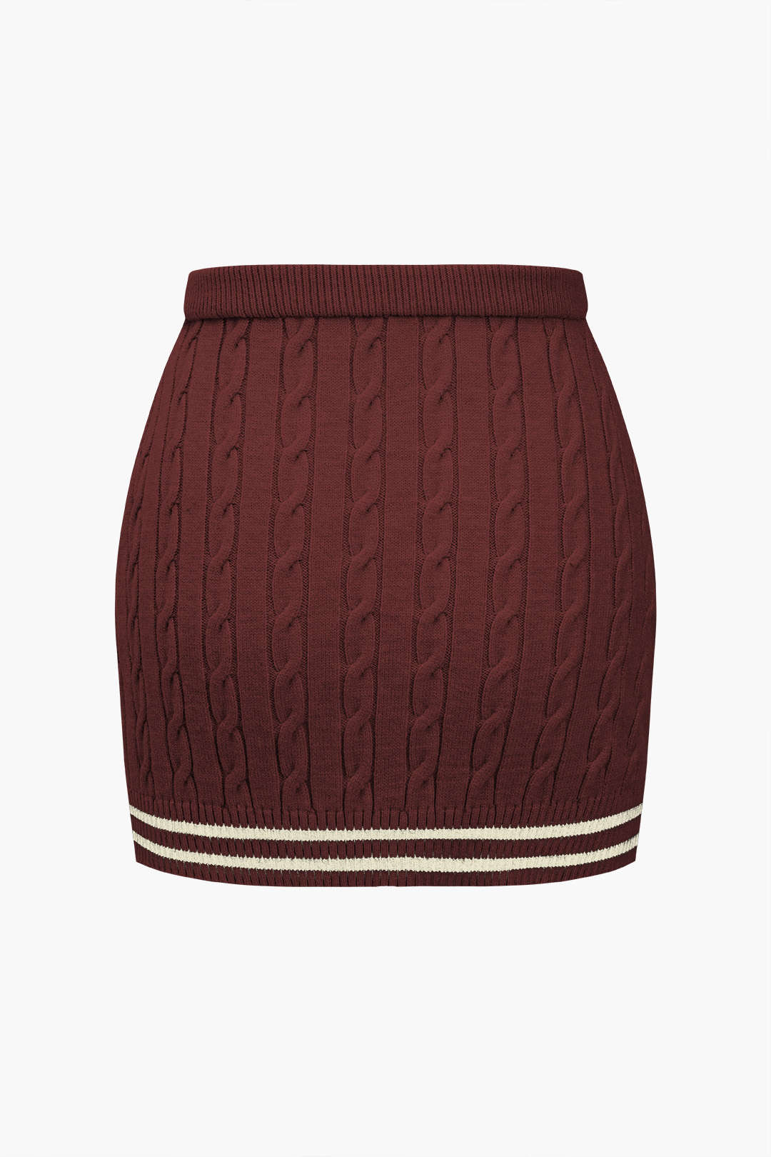Color Block Print Knit Button Skirt - Image 6