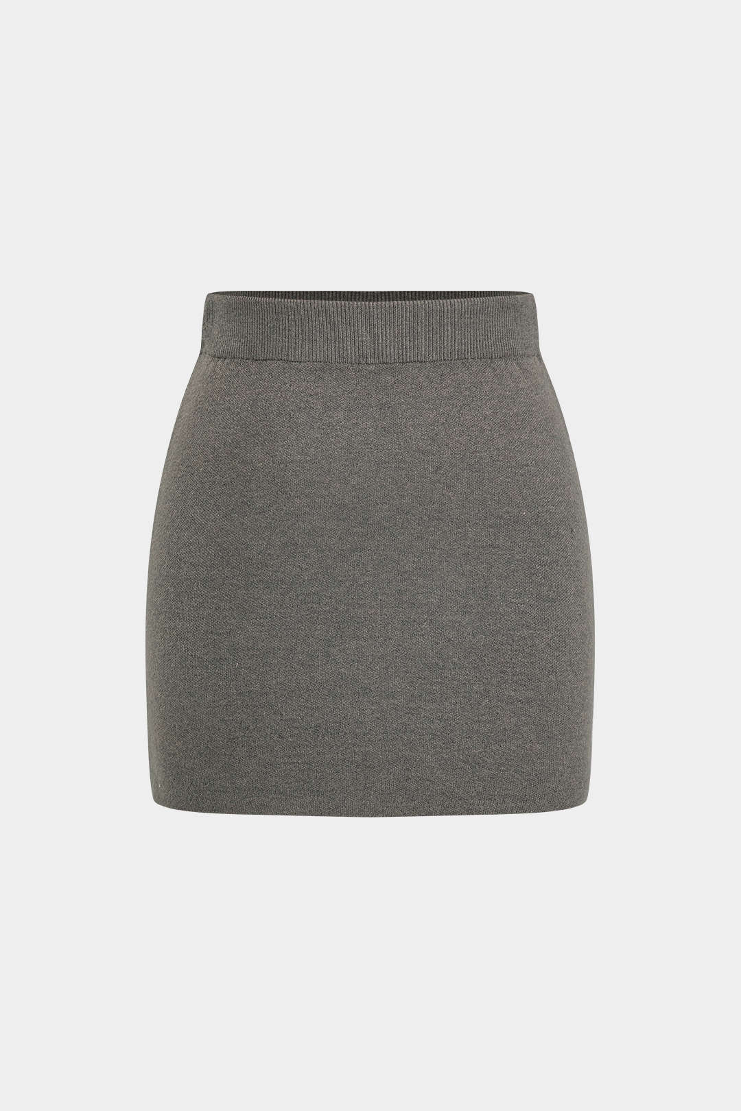 Basic Solid Knit Mini Skirt - Image 2