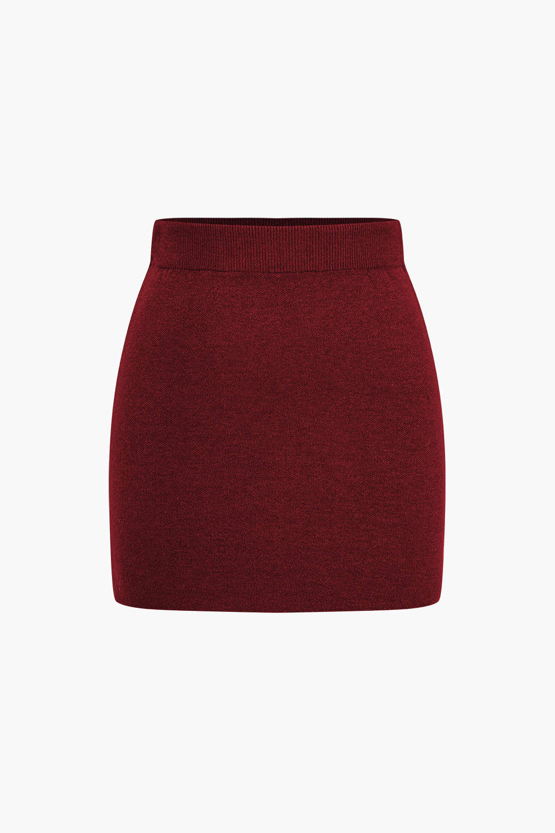 Basic Solid Knit Mini Skirt - Image 4